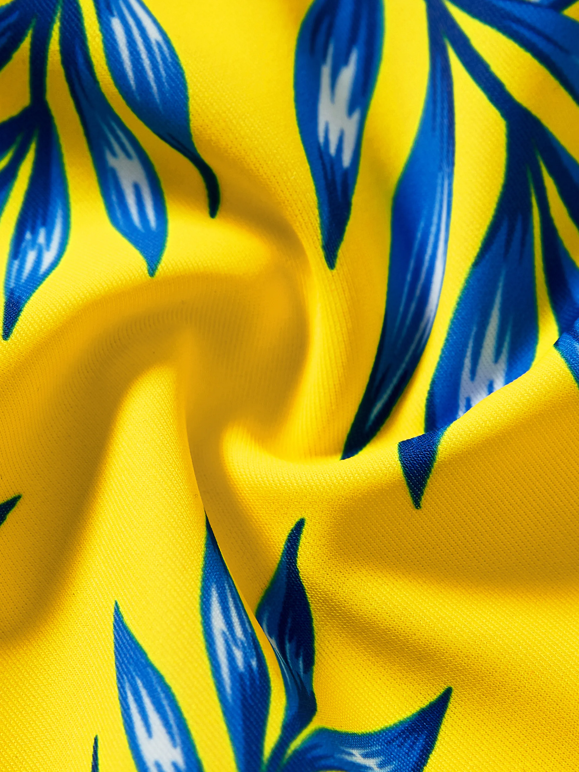 Toddler Boy Yellow Leaf Print Swim Trunks Yellow