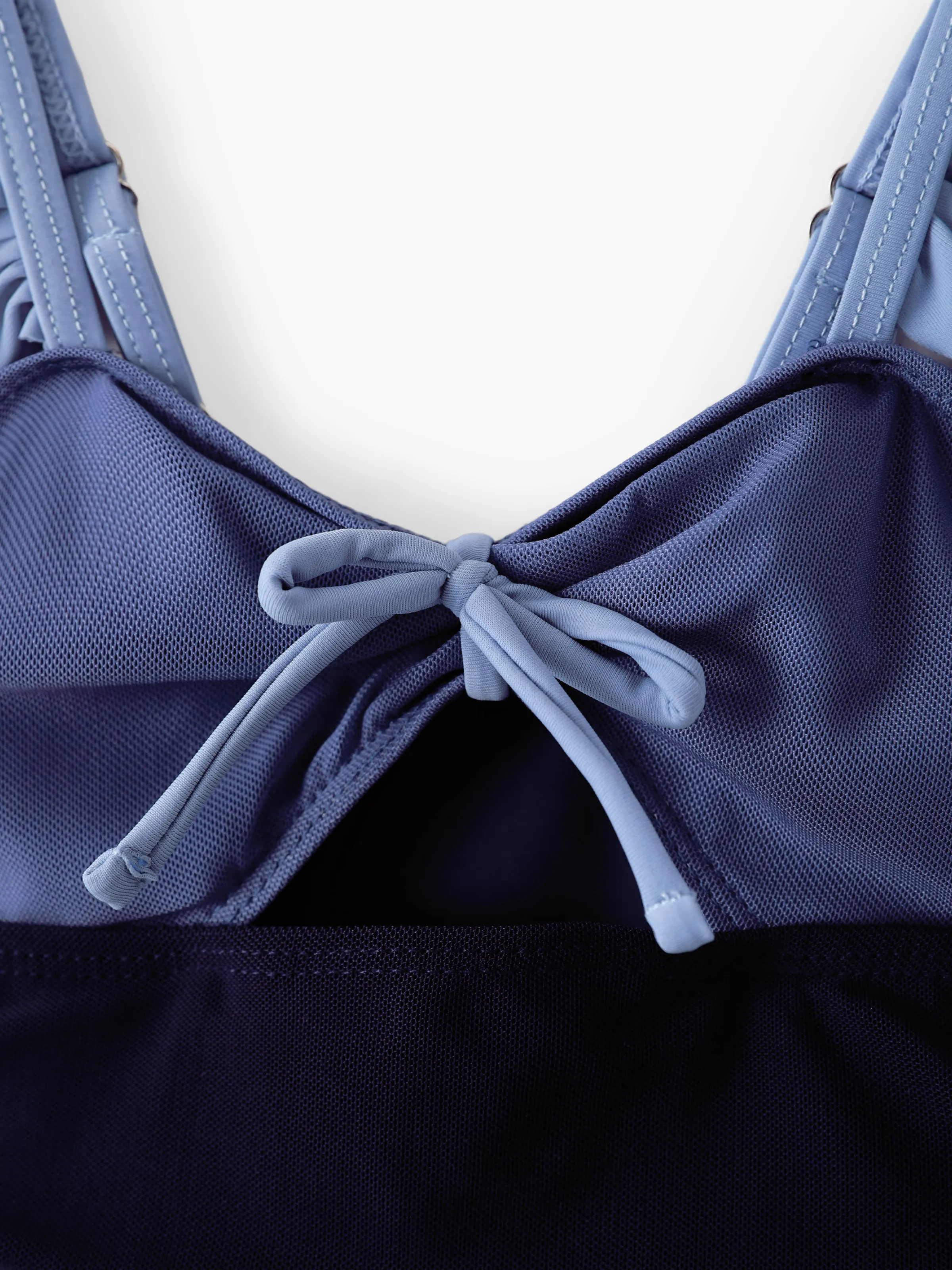 Toddler Girl Drawstring Ruched Bow Tie Cut Out Mesh Ruffle Strap One-Piece Swimsuit (Quick-Dry) MultiColour