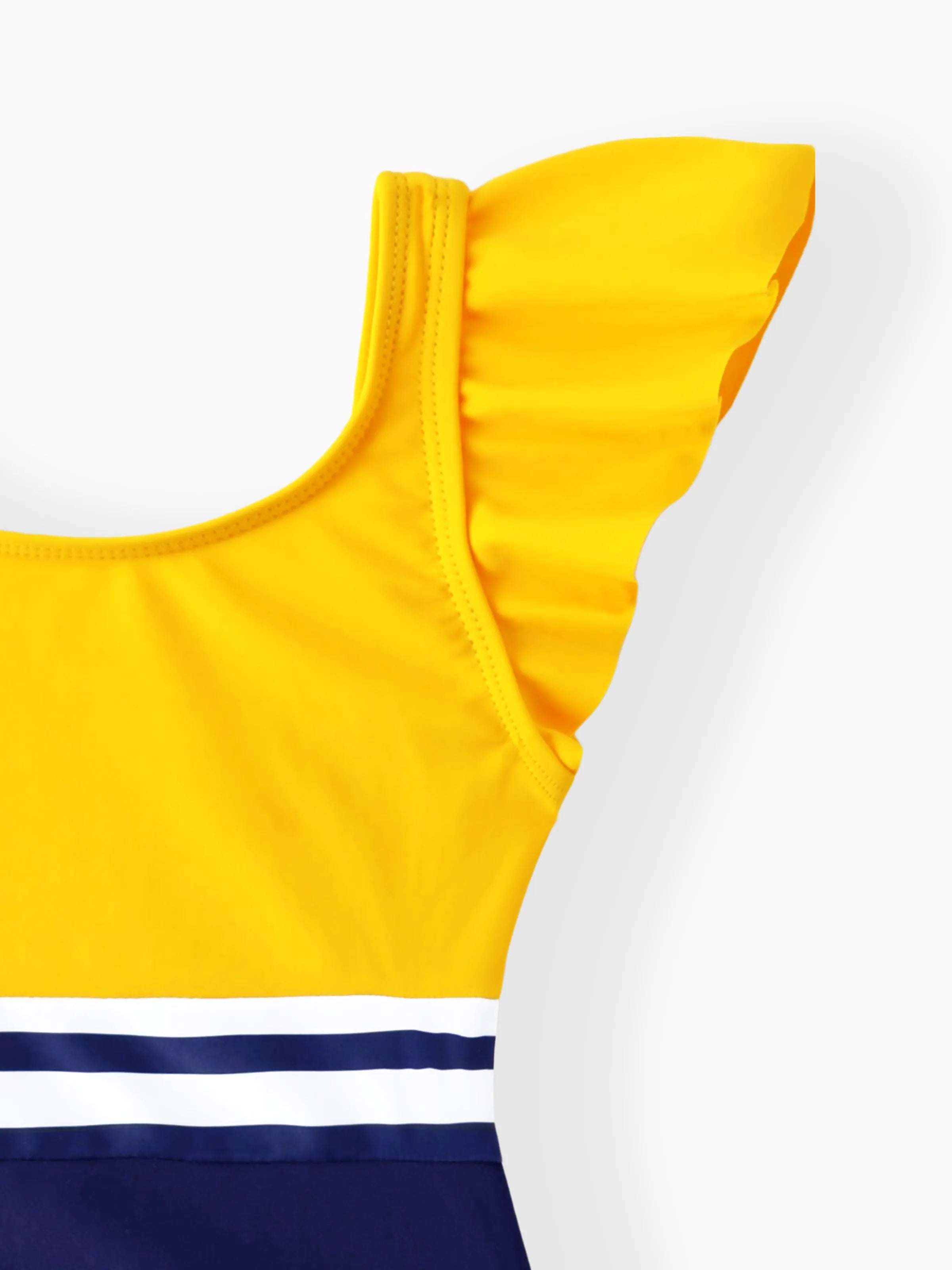 Toddler Girl Stripe & Colorblock Spliced One Piece Swimsuit ColorBlock