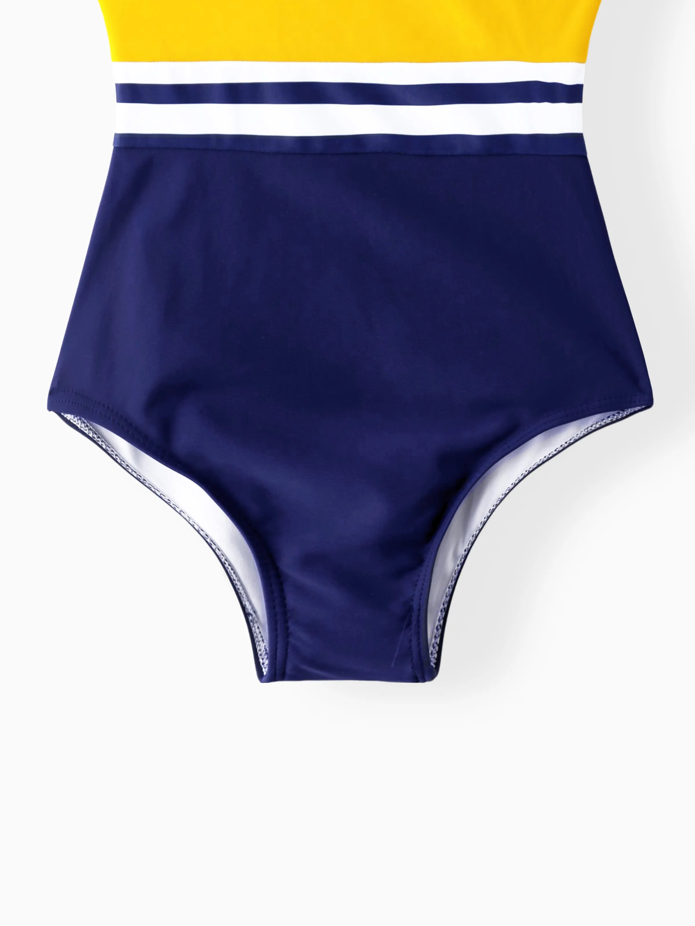 Toddler Girl Stripe & Colorblock Spliced One Piece Swimsuit ColorBlock