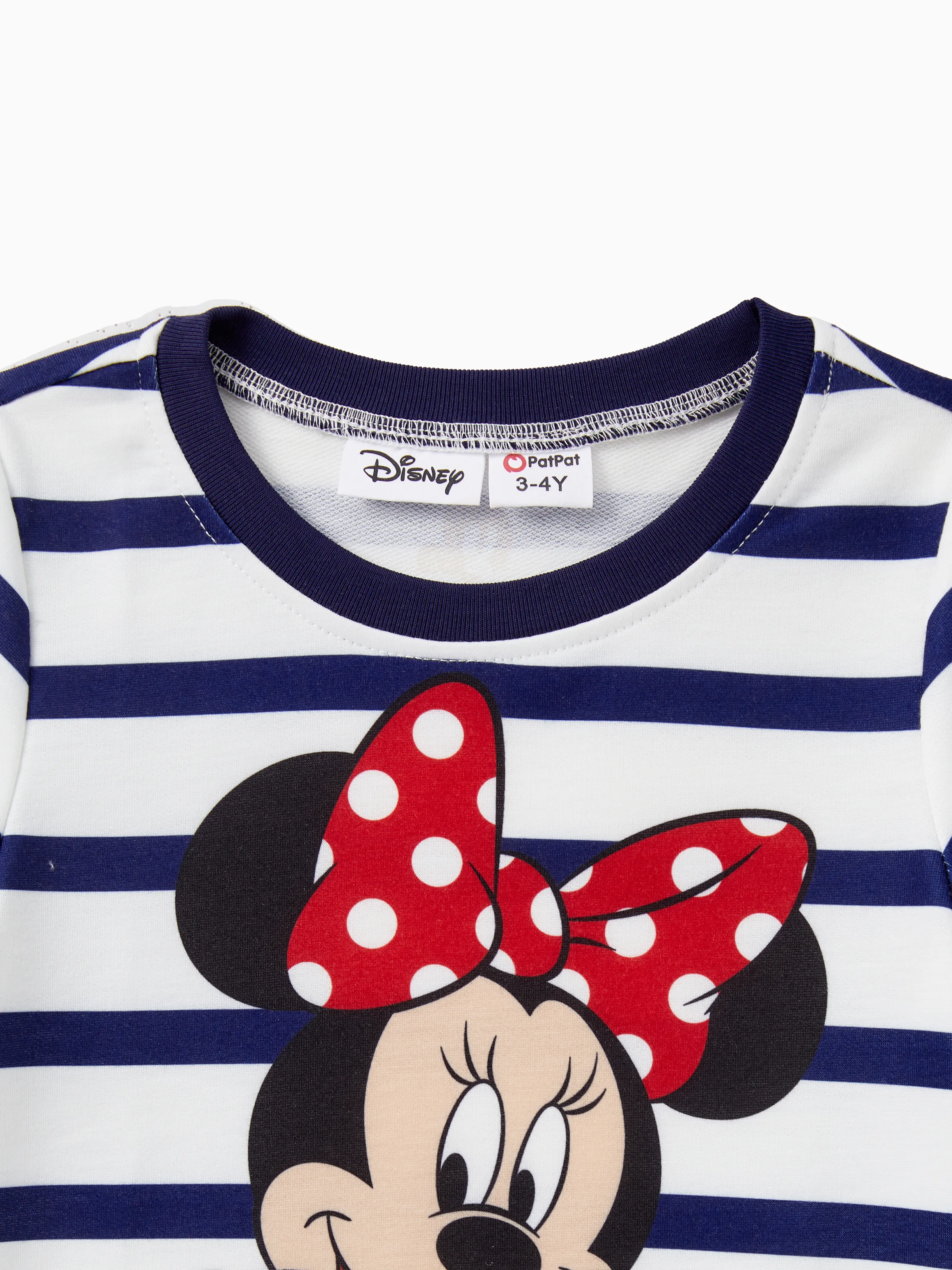 Disney Mickey and Friends Toddler/Kid Girl Stripe & Character Print Short-sleeve Naia™Dresses COLOREDSTRIPES