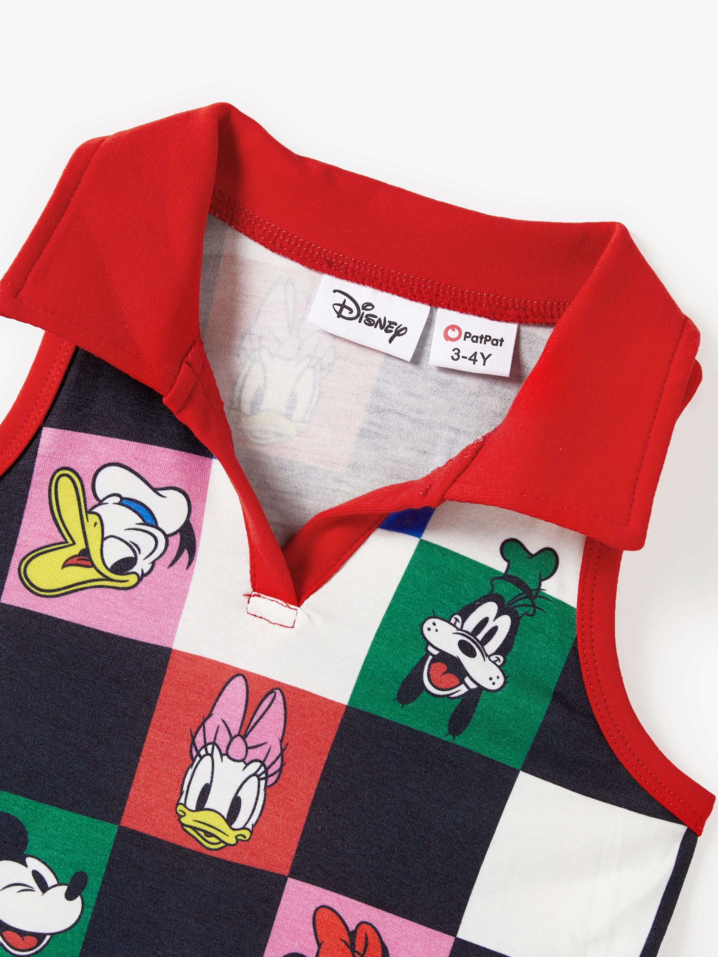 Disney Mickey and Friends Toddler/Kid Girl Naia™ Colorful Checkered Pattern Sleeveless Dress Multi-color