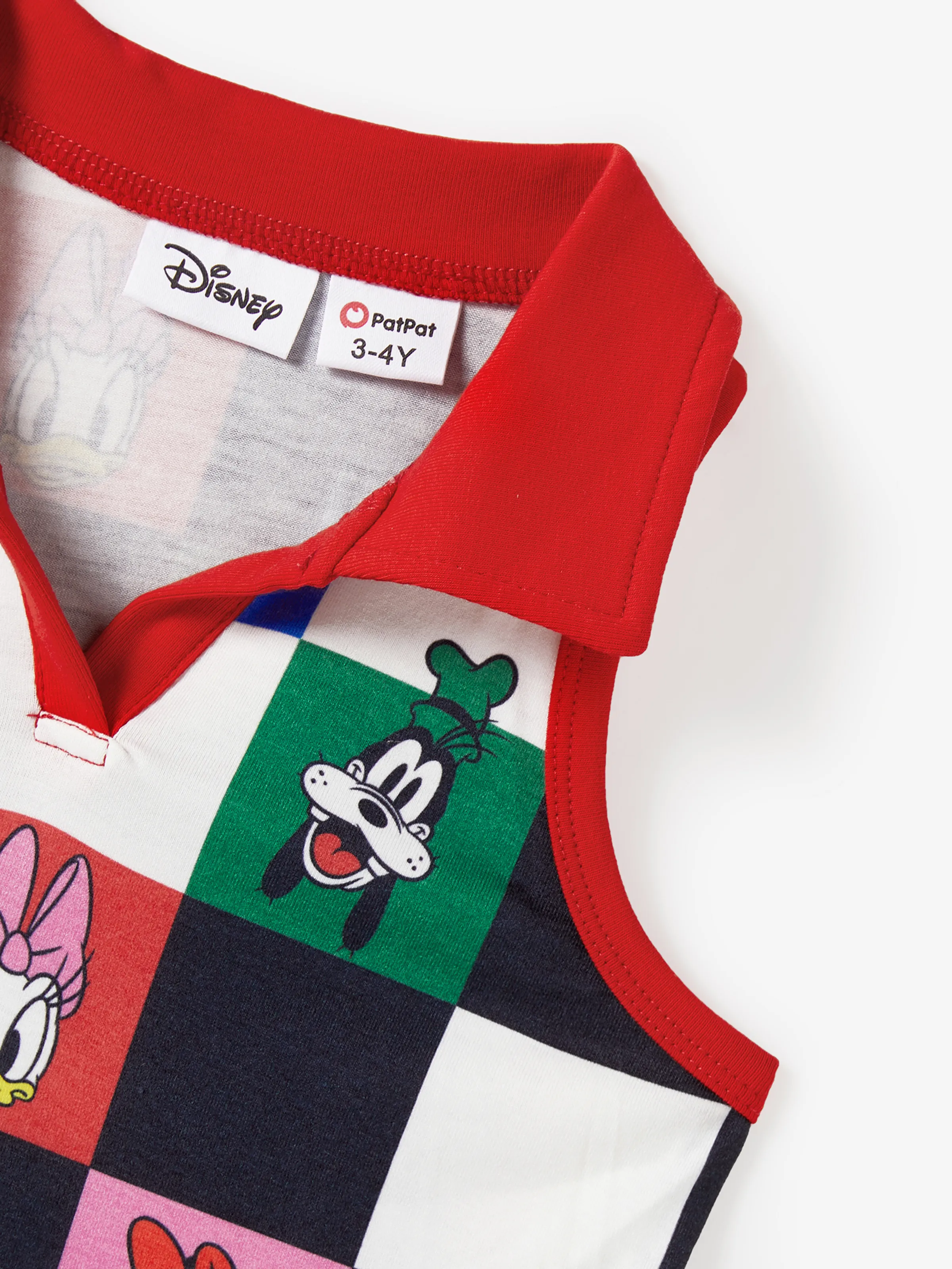 Disney Mickey and Friends Toddler/Kid Girl Naia™ Colorful Checkered Pattern Sleeveless Dress Multi-color