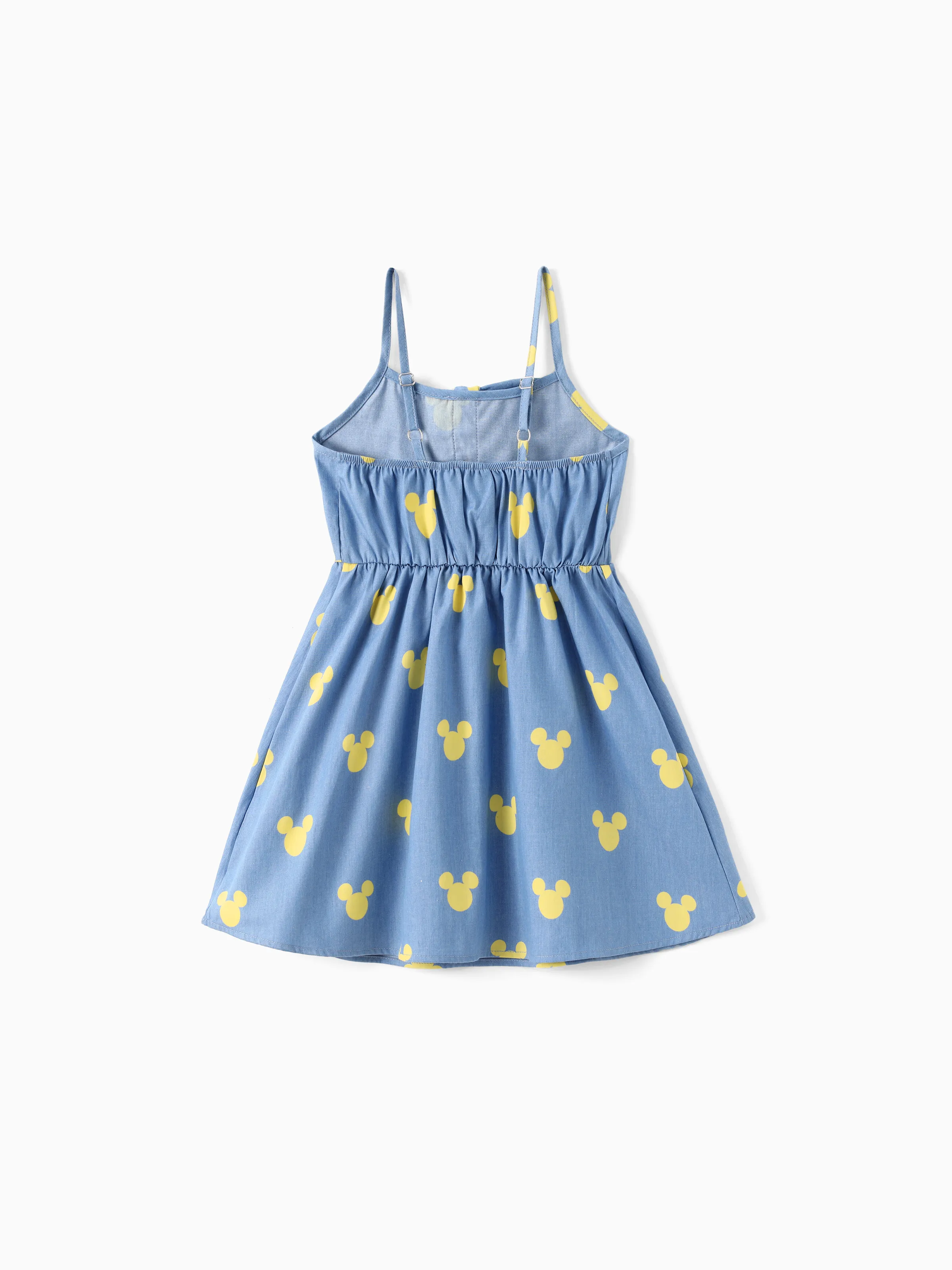 Disney Mickey and Friends Toddler/Kid Girl Mickey Mouse Allover Print Denim Dresse Blue