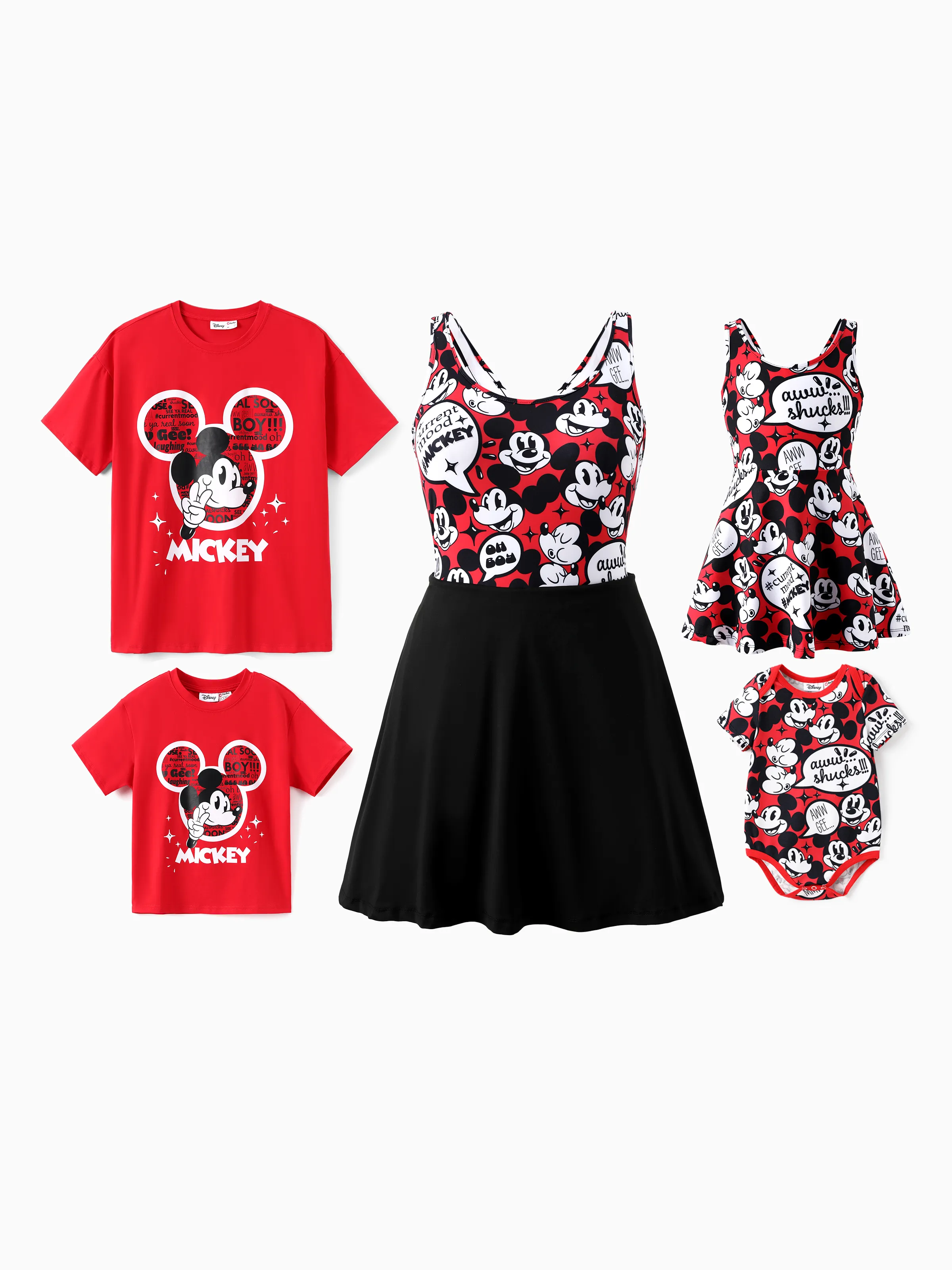 Disney Mickey and Friends Toddler/Kid Girl Mickey Mouse Graffiti Naia™ Allover Dress Red