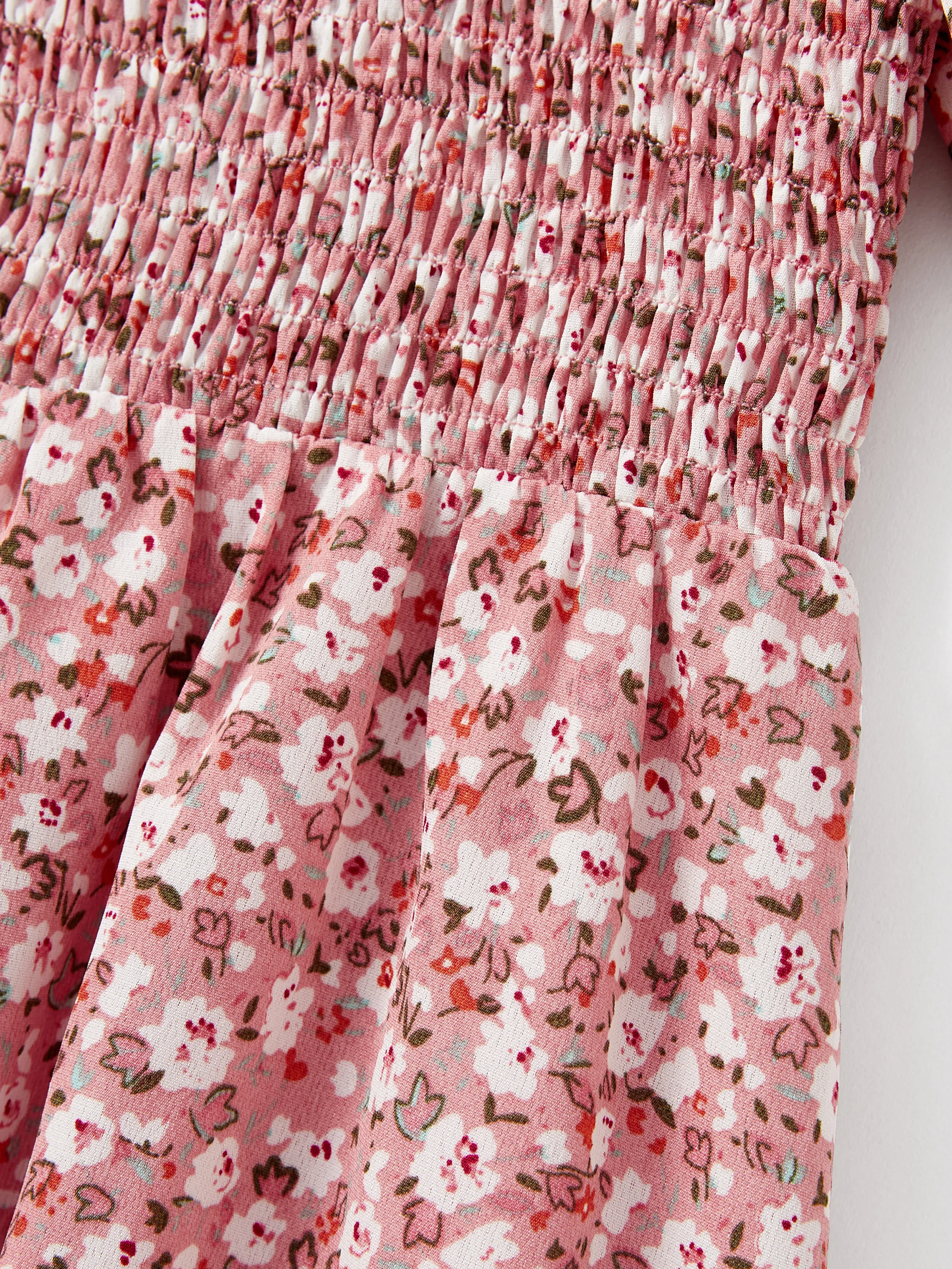 29170-toddler-kid-girl-cotton-flora-print-smocking-puff-sleeve-dress-pink-5.webp Toddler/Kid Girl Cotton Flora Print Smocking Puff-sleeve Dress Pink