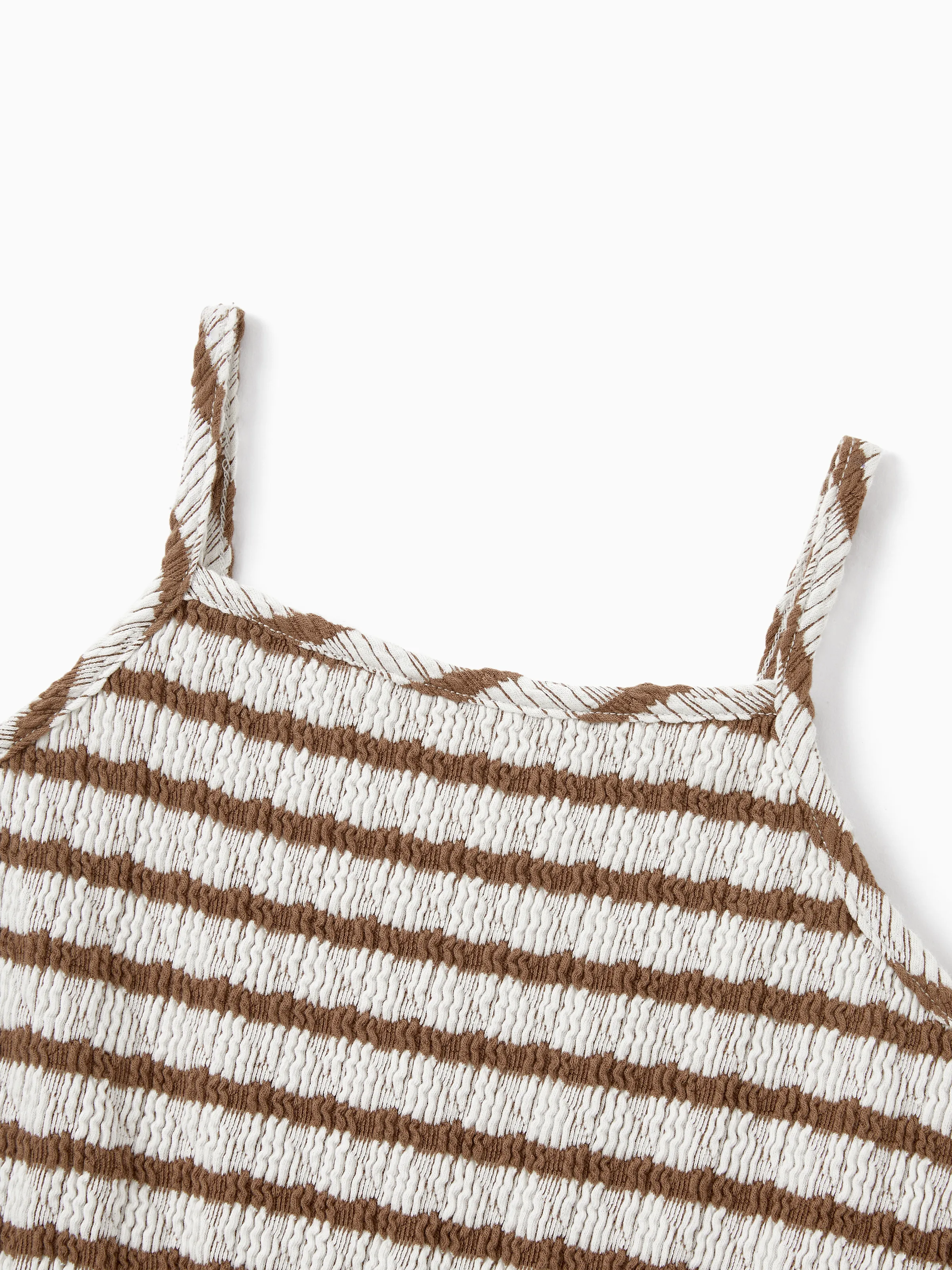 Toddler/Kid Girl Striped Twist-Front Dress with Tulle Skirt, Perfect for Summer Family Outings & Photos Khaki