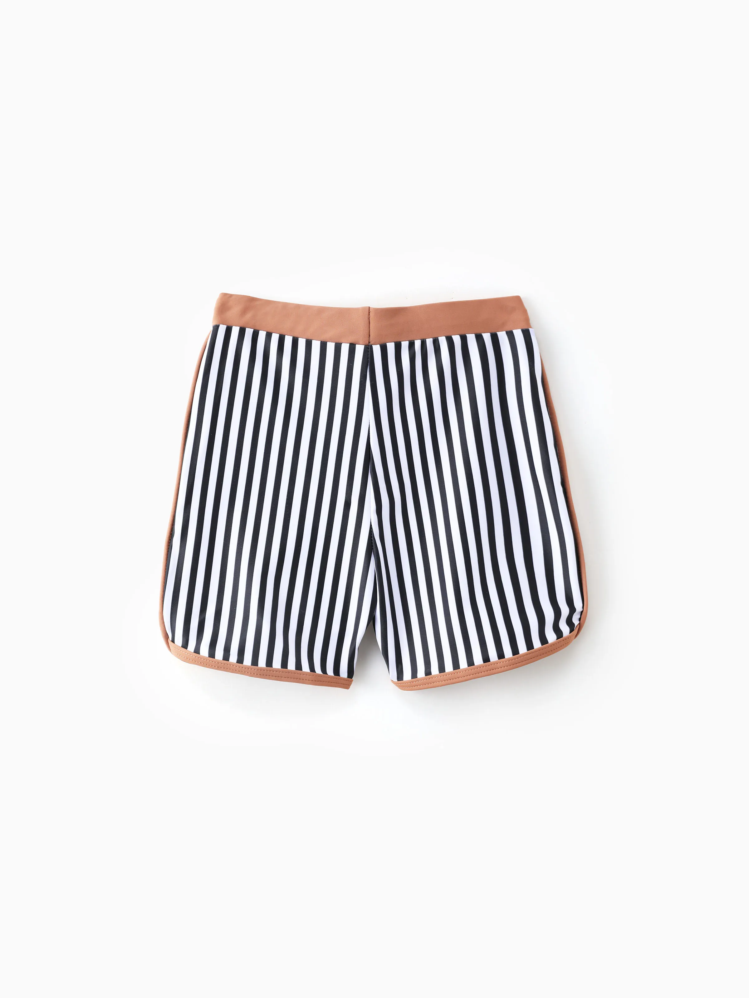 Toddler Boy Vertical Stripe Drawstring Swim Drunks Khaki
