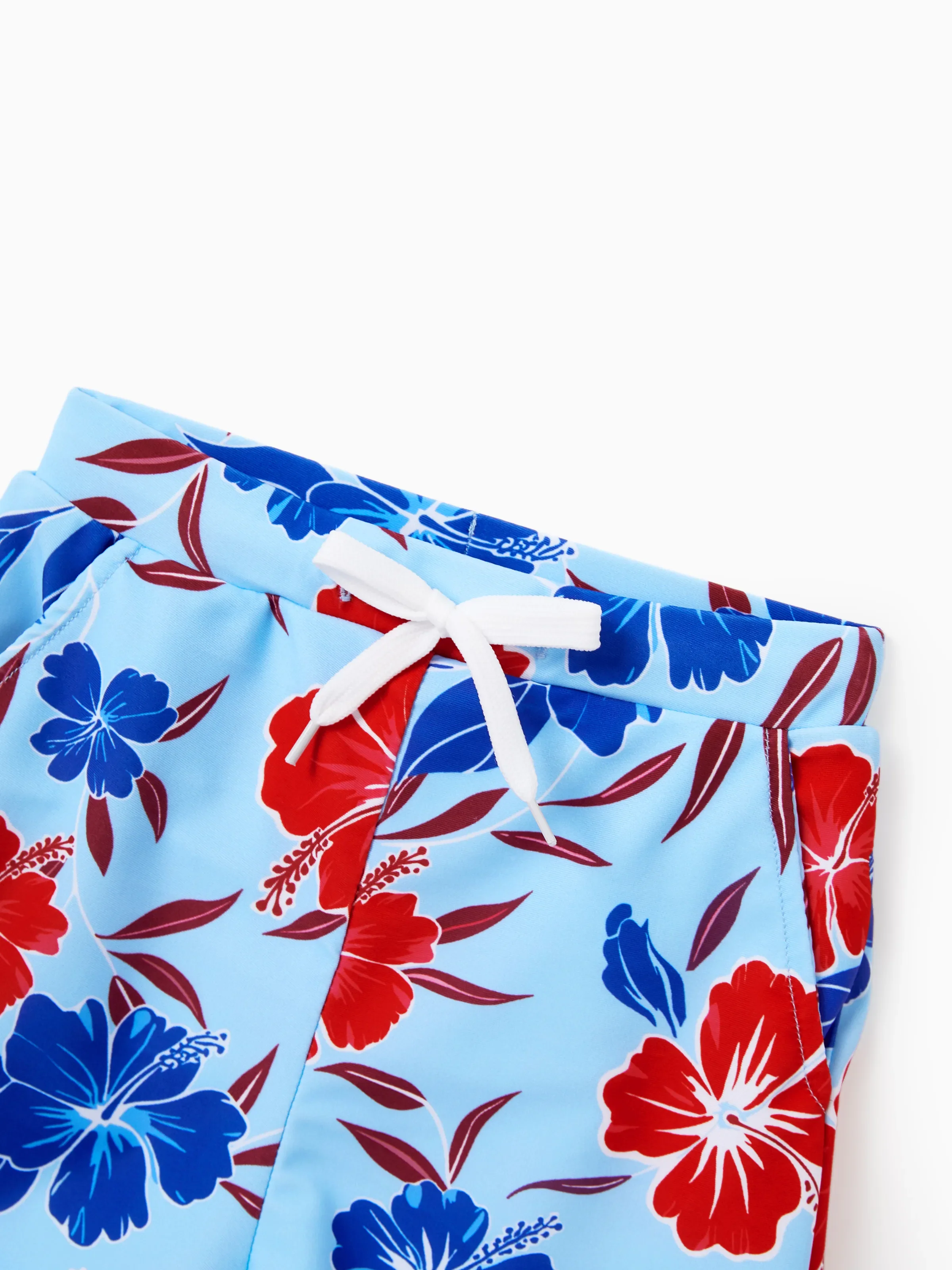 Toddler Boy Swimwear Floral Swim Trunks Set for Boys, Perfect for Summer Beach Days & Pool Parties Red