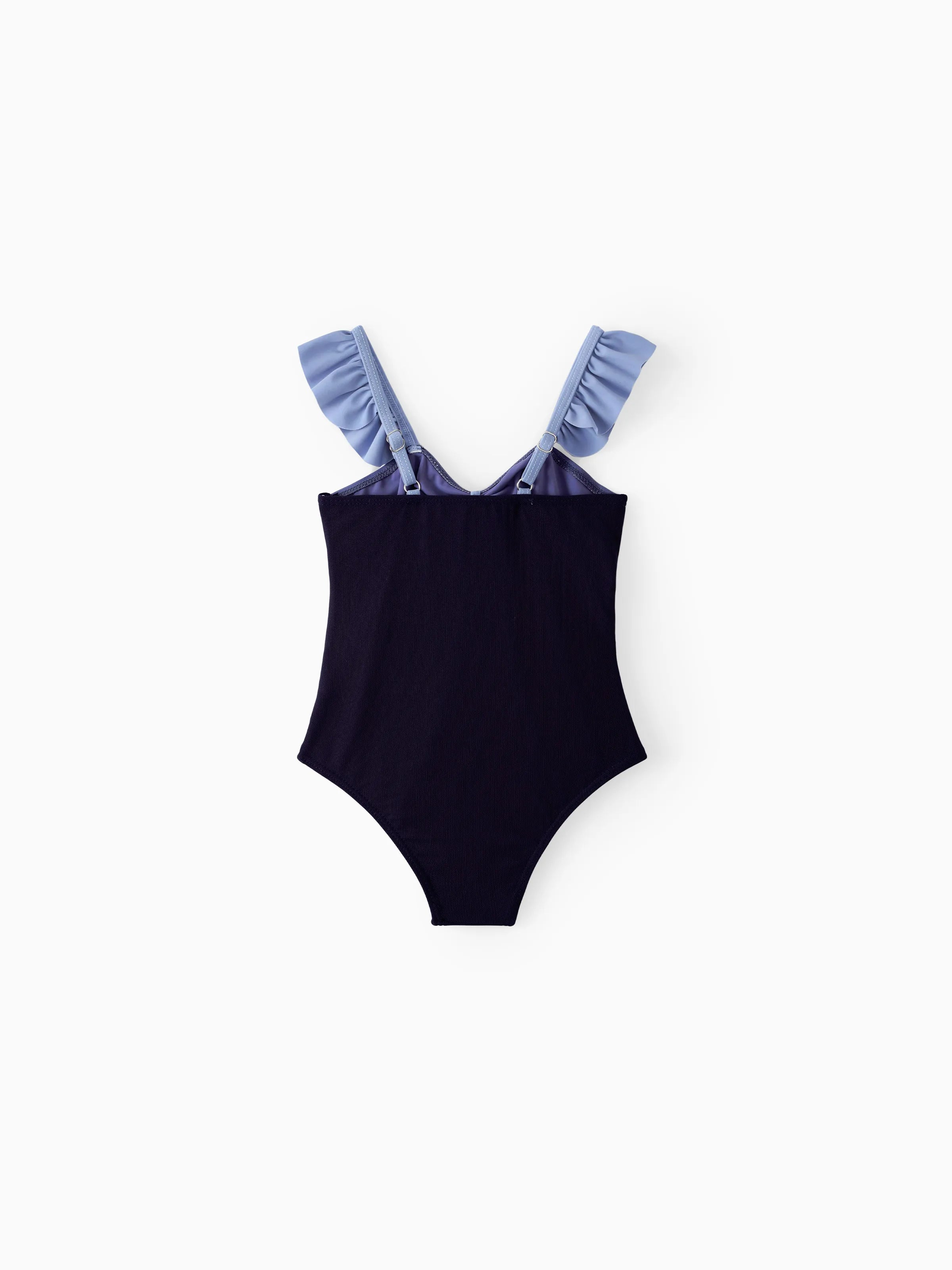 Toddler Girl Drawstring Ruched Bow Tie Cut Out Mesh Ruffle Strap One-Piece Swimsuit (Quick-Dry) MultiColour
