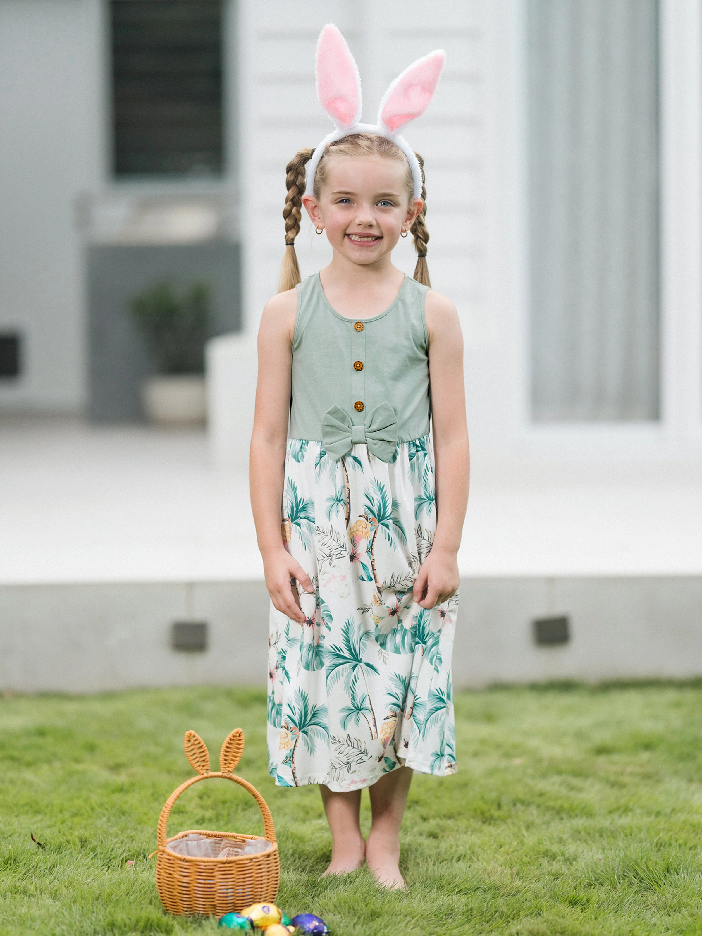 29792-toddler-kid-girl-tropical-print-tank-bowknot-dress-green-1.webp Toddler/Kid Girl Tropical Print Tank Bowknot Dress Green