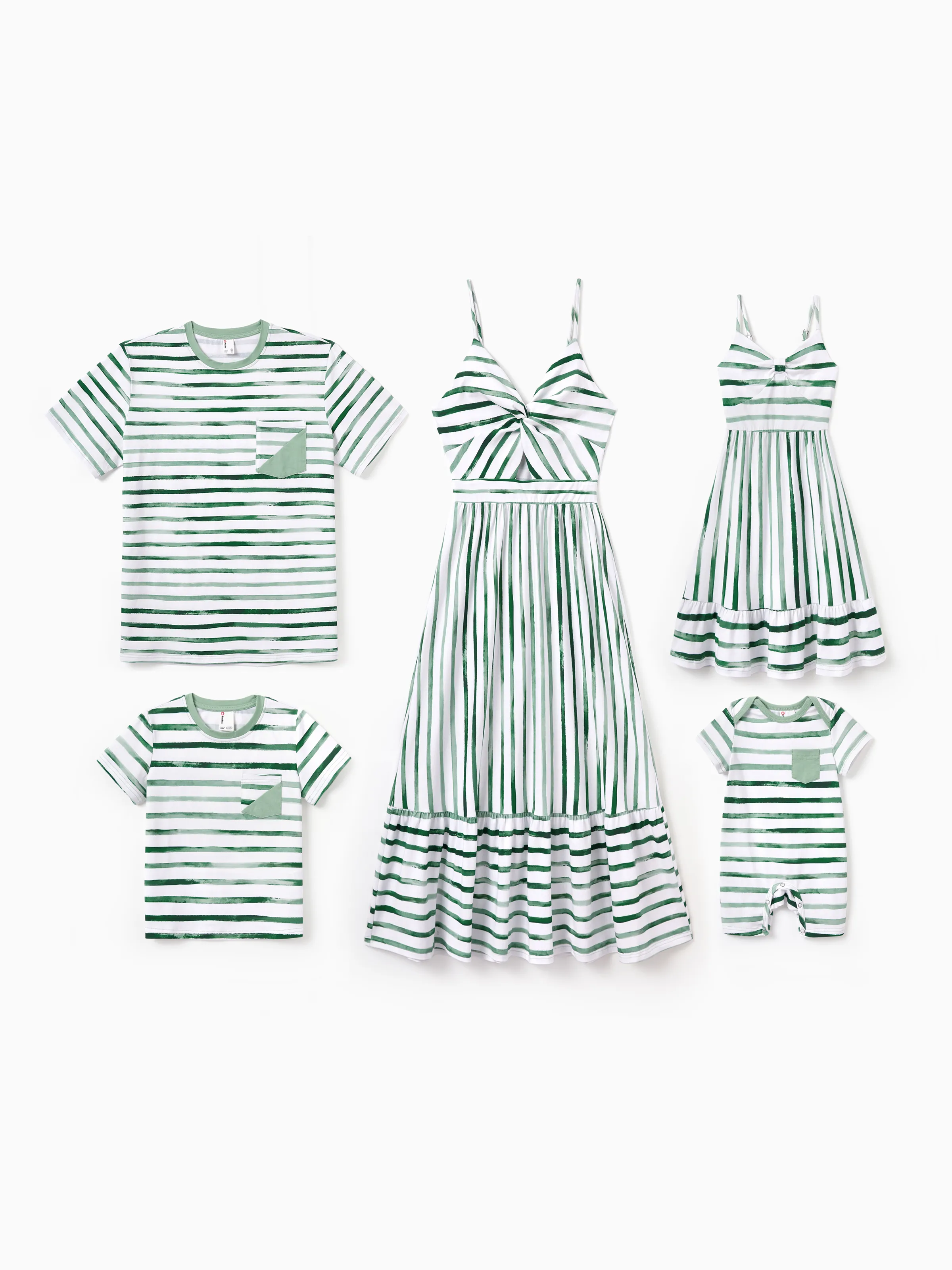 29810-toddler-kid-girl-cotton-green-striped-dress-perfect-for-summer-family-outings-photos-green-4.webp Toddler/Kid Girl Cotton Green Striped Dress, Perfect for Summer Family Outings & Photos Green