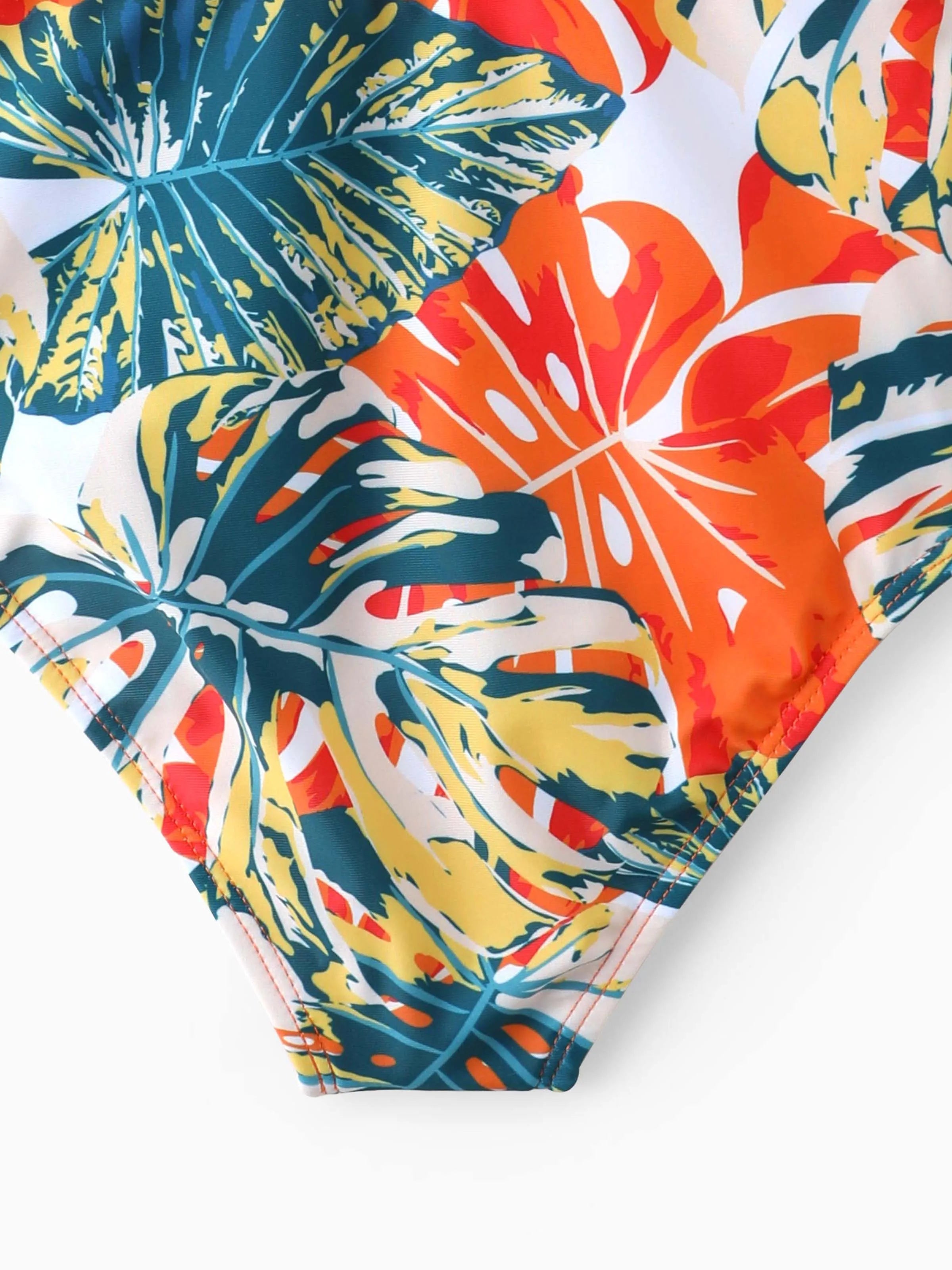 29889-toddler-girl-orange-and-all-over-tropical-plant-print-splicing-ruffle-one-piece-swimsuit-orange-color-5.jpg Toddler Girl Orange and All Over Tropical Plant Print Splicing Ruffle One-Piece Swimsuit Orange color