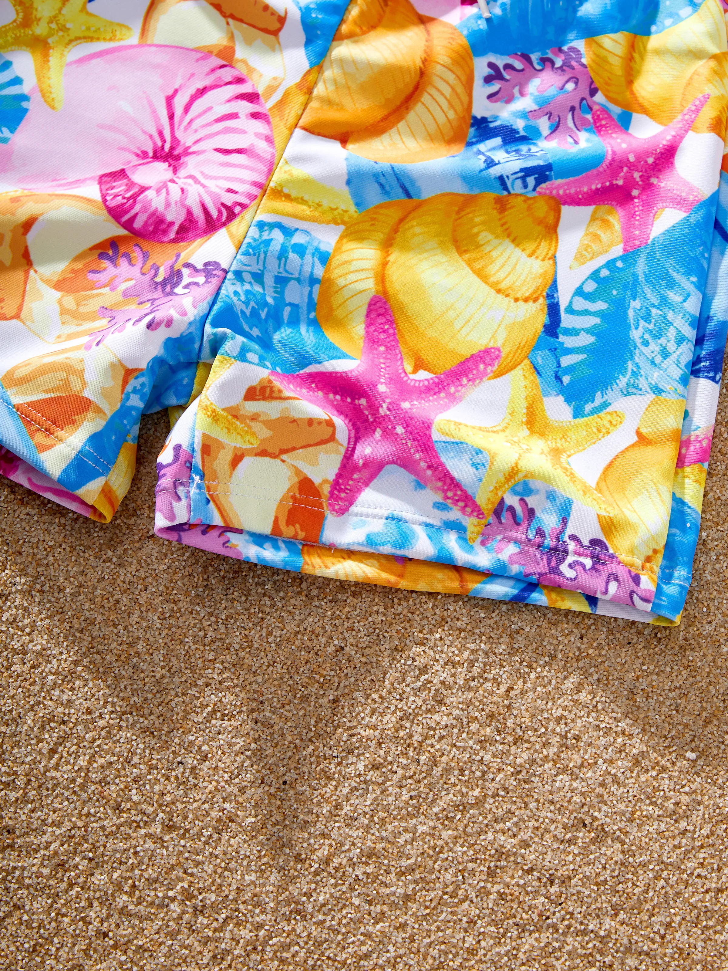 Toddler Boy Seashell & Starfish Print Swim Trunks Set Multi-color