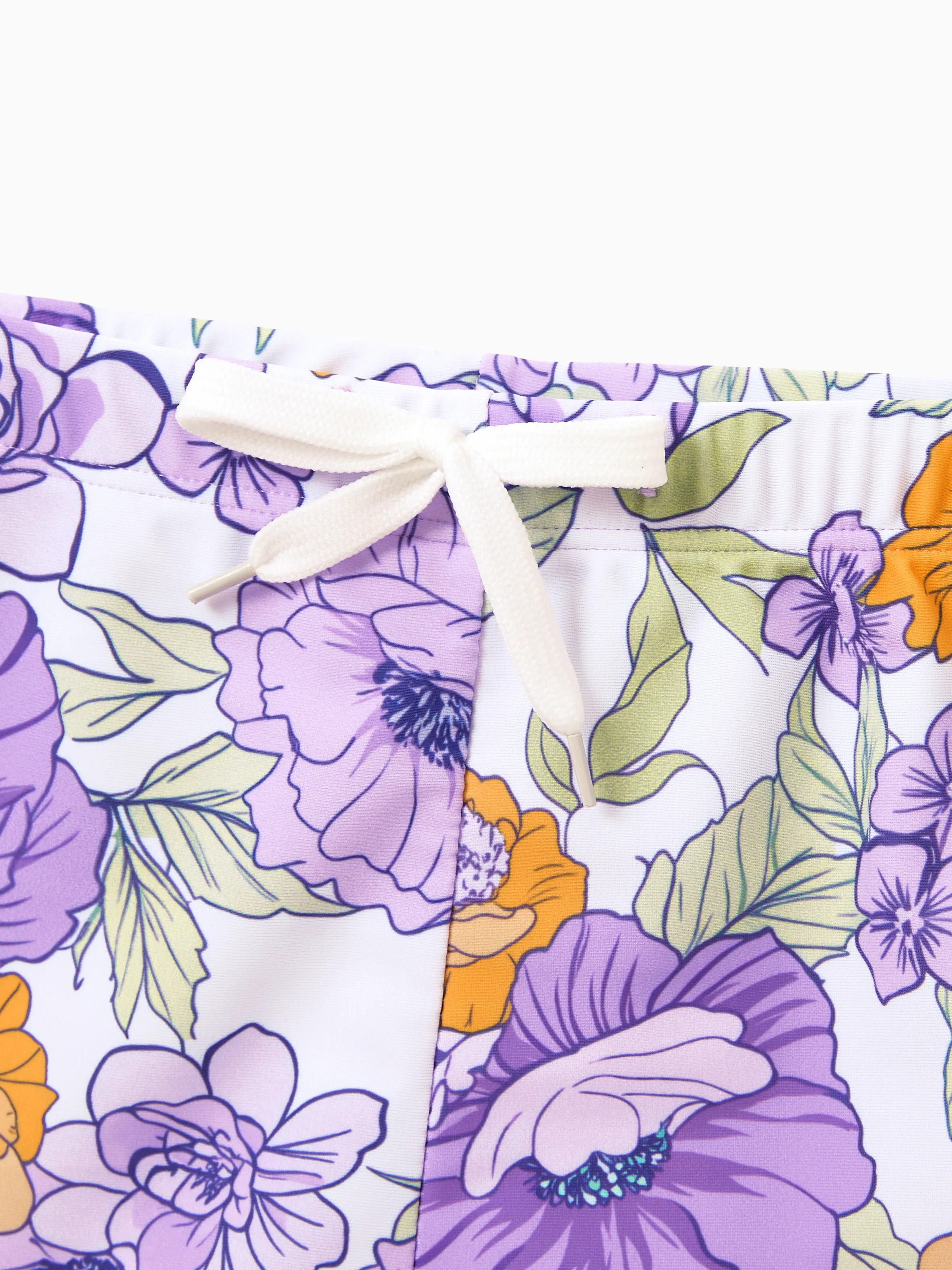 Toddler Boy Floral Print Swim Trunks Set Purple