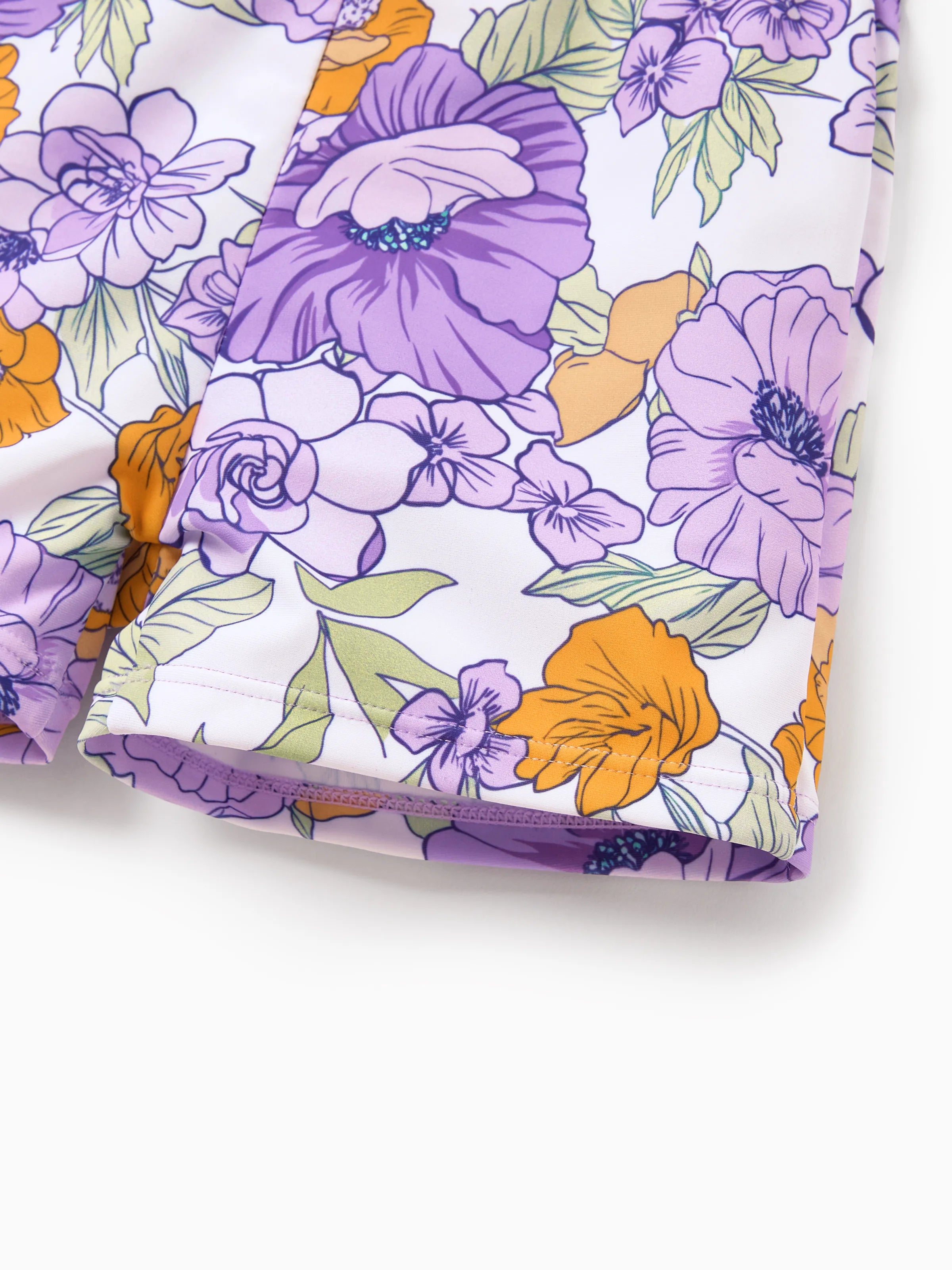 Toddler Boy Floral Print Swim Trunks Set Purple