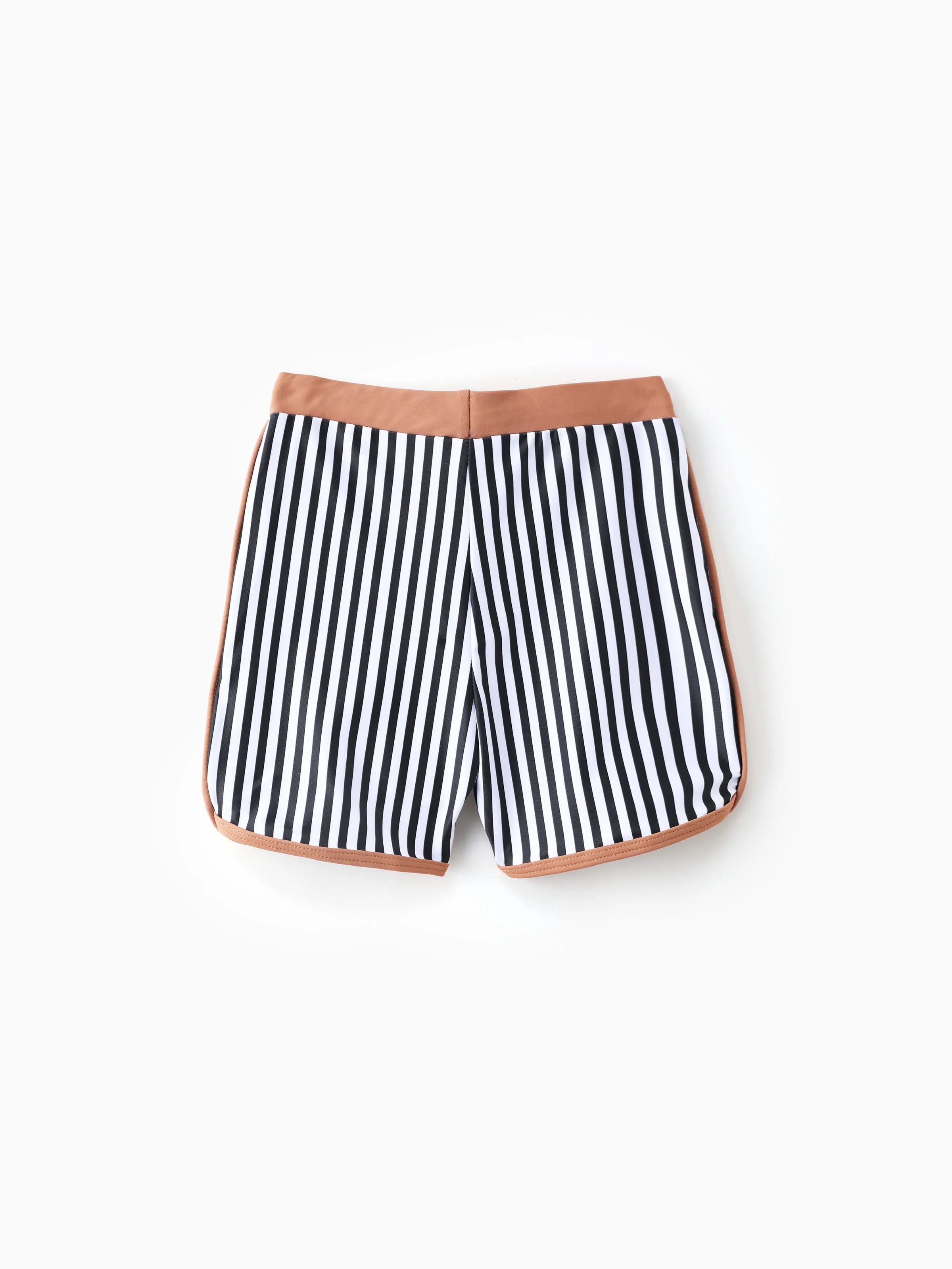 Toddler Boy Vertical Stripe Drawstring Swim Drunks Khaki