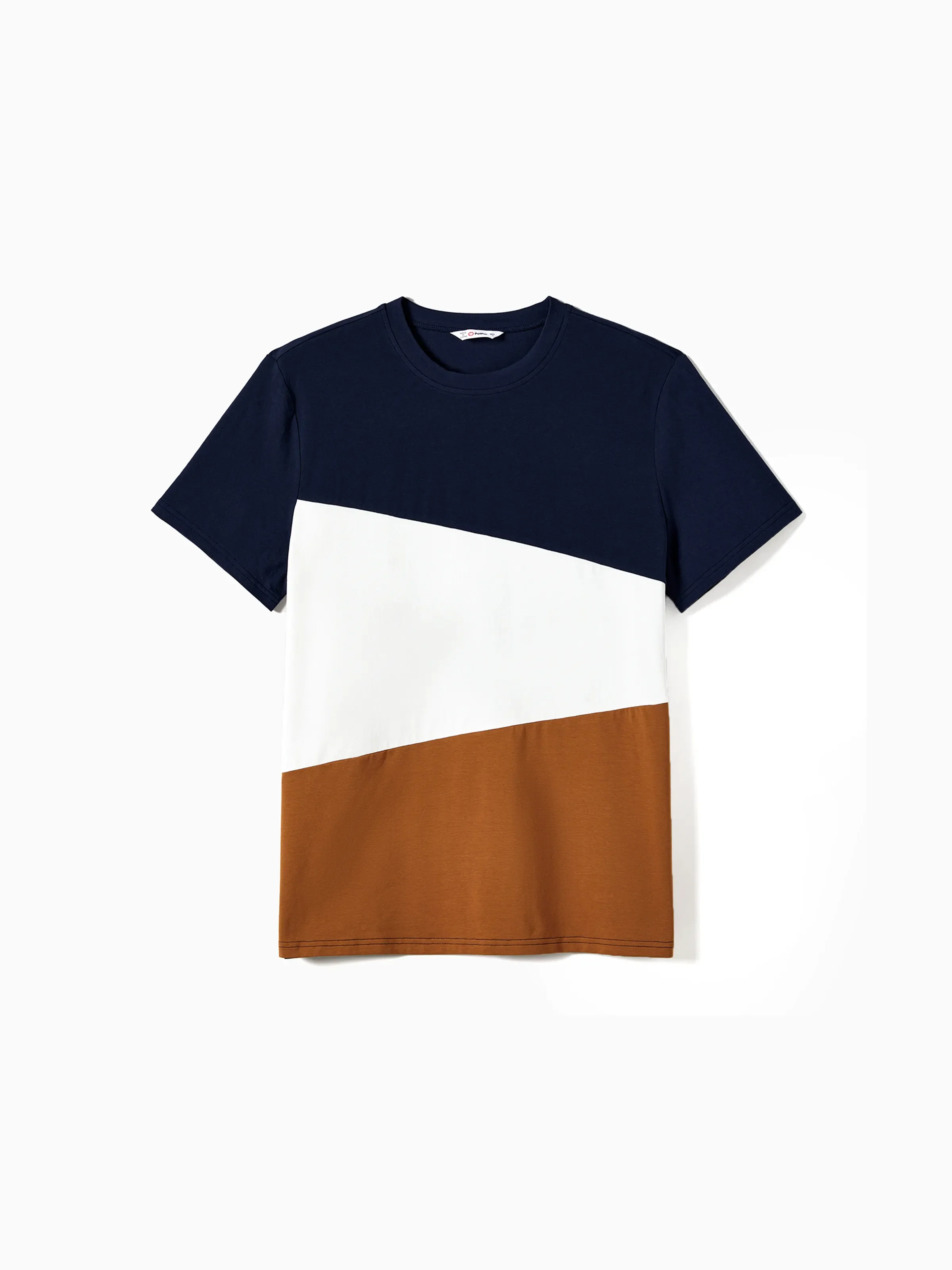 Daddy and Me Family Matching Casual Dress or T-Shirt, Solid Color, Fabric Stitching royalblue