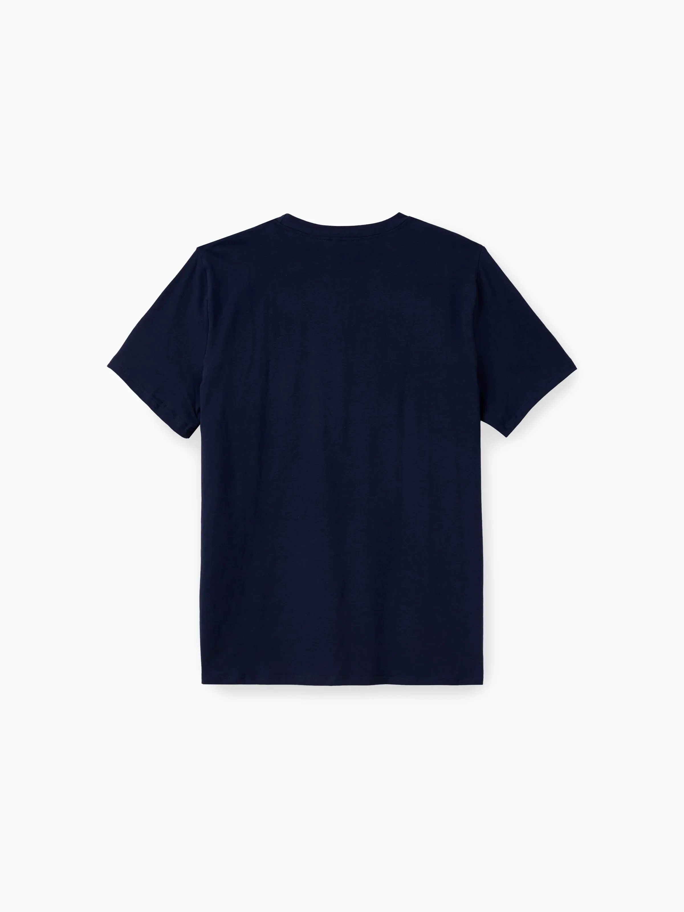 Daddy and Me Family Matching Casual Dress or T-Shirt, Solid Color, Fabric Stitching royalblue