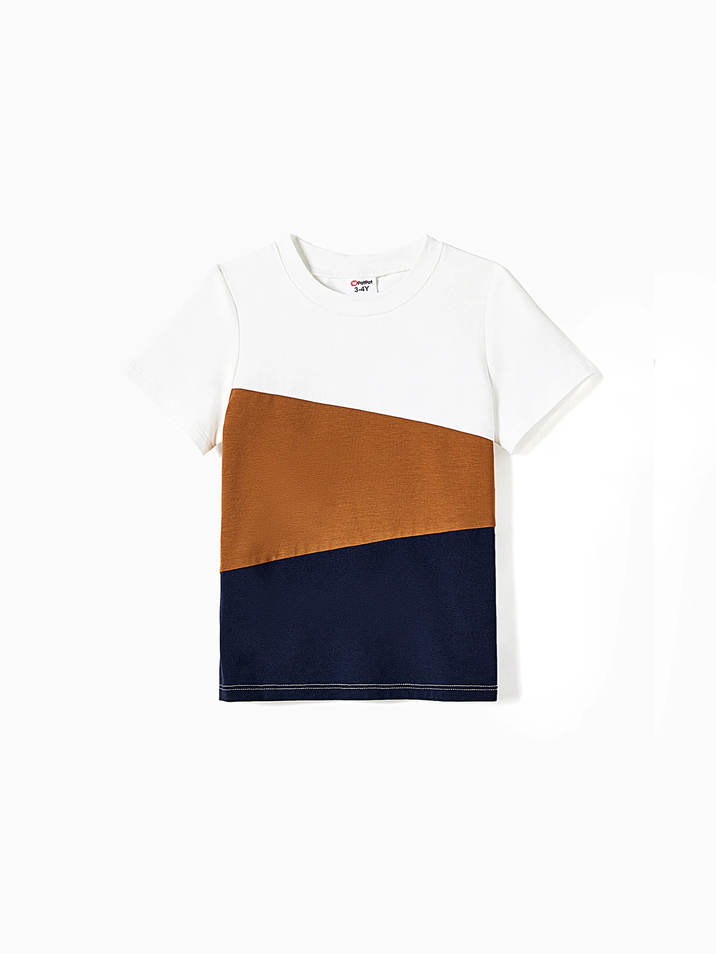 Daddy and Me Family Matching Casual Dress or T-Shirt, Solid Color, Fabric Stitching royalblue