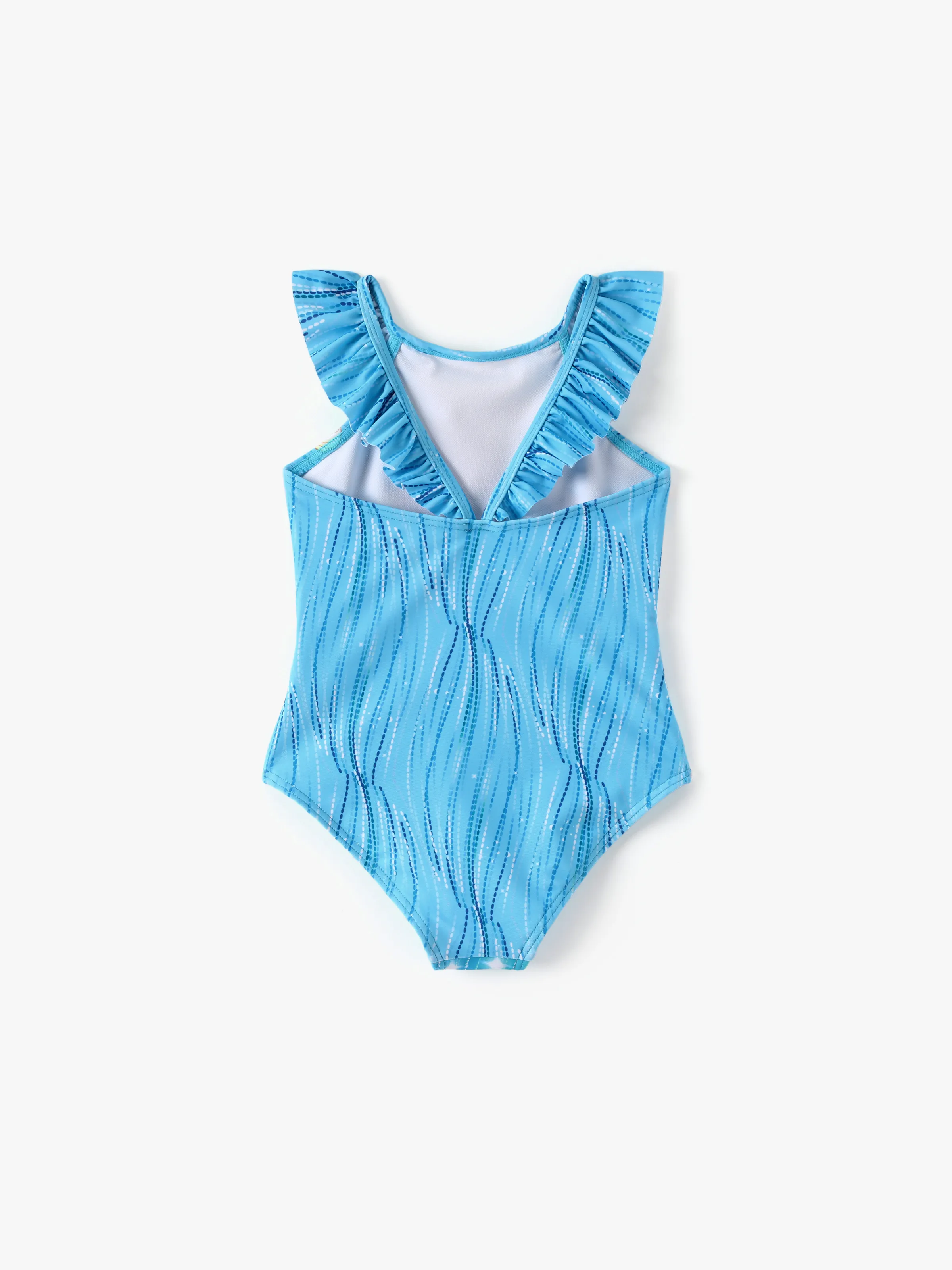 Disney Frozen Toddler/Kid Girl Elsa UPF50+ Ruffled Straps Swimsuit Blue