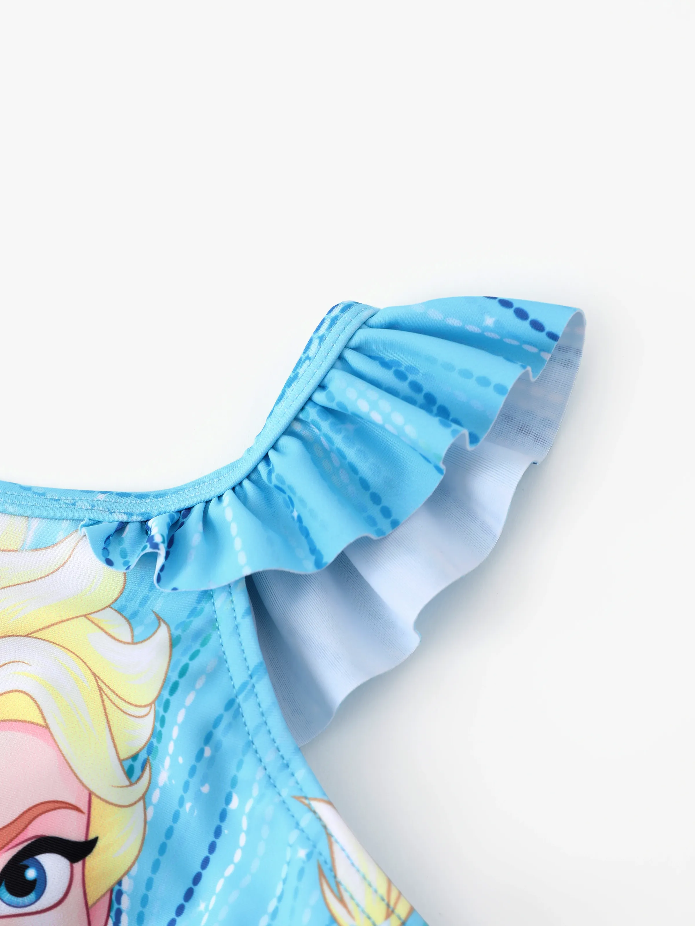 Disney Frozen Toddler/Kid Girl Elsa UPF50+ Ruffled Straps Swimsuit Blue