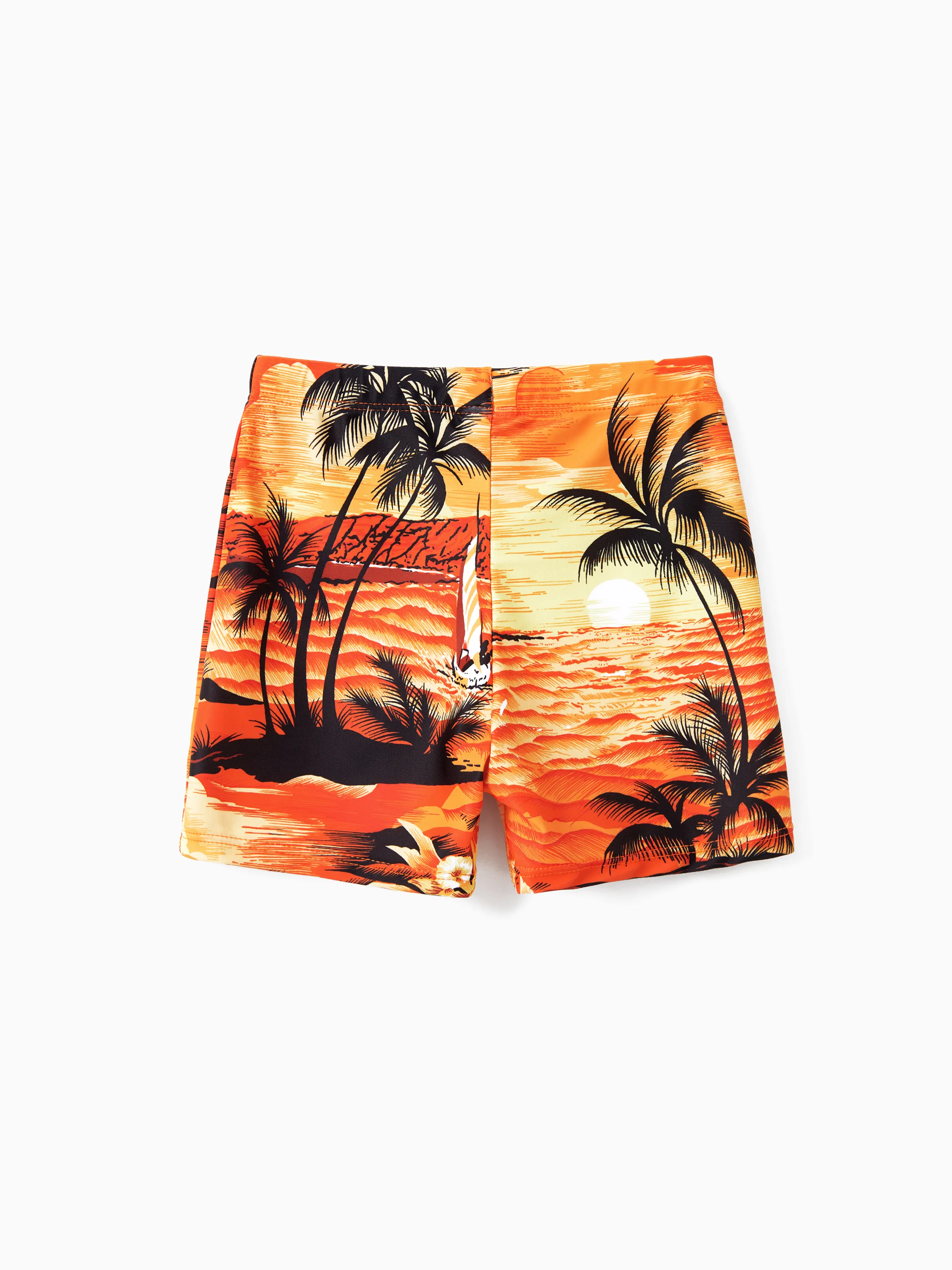 Toddler Boy Tropical Hawaiian Swimwear Orange