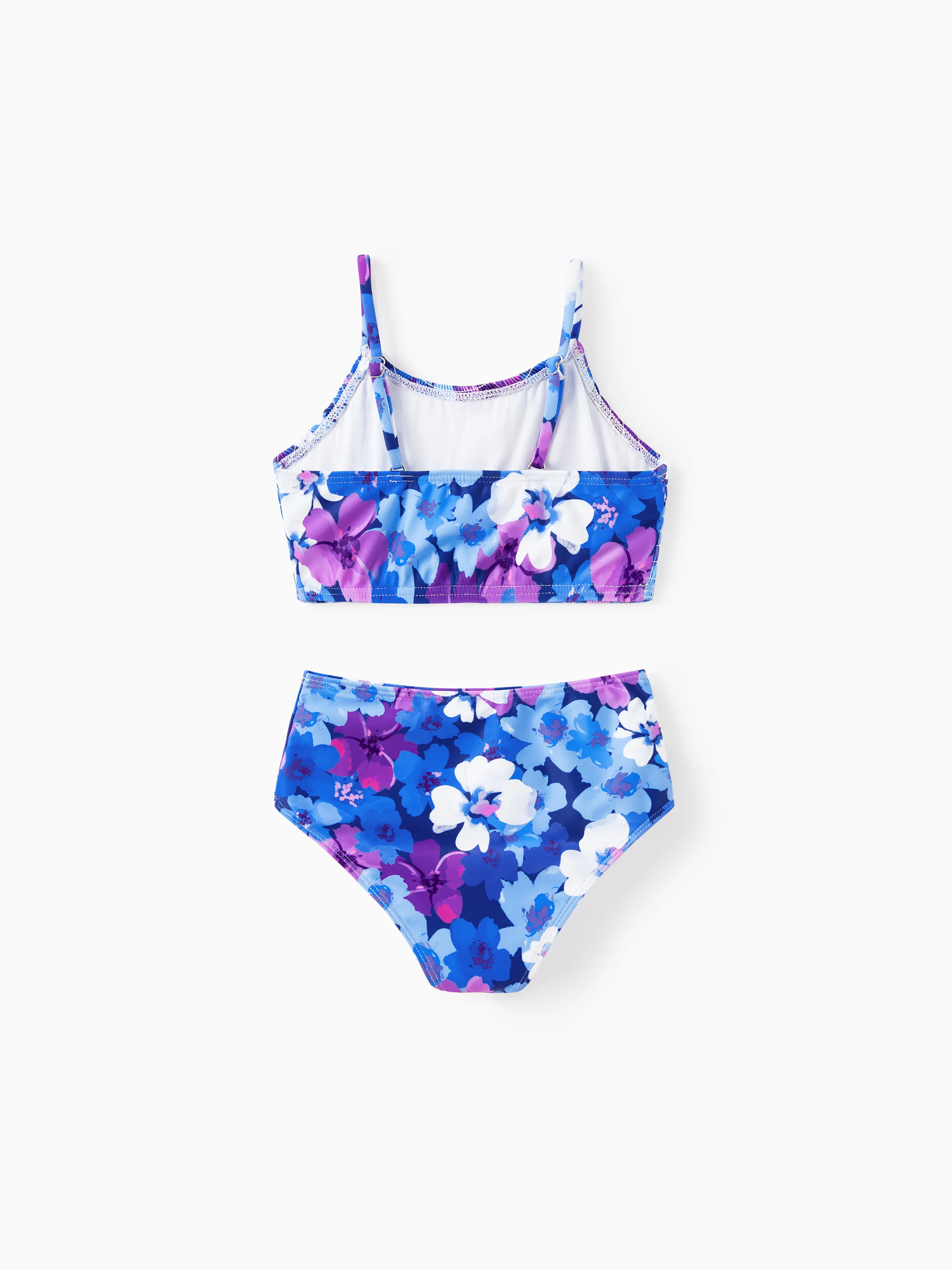 Toddler Girl Flora Smocking Strap two-piece Swimsuit Purple