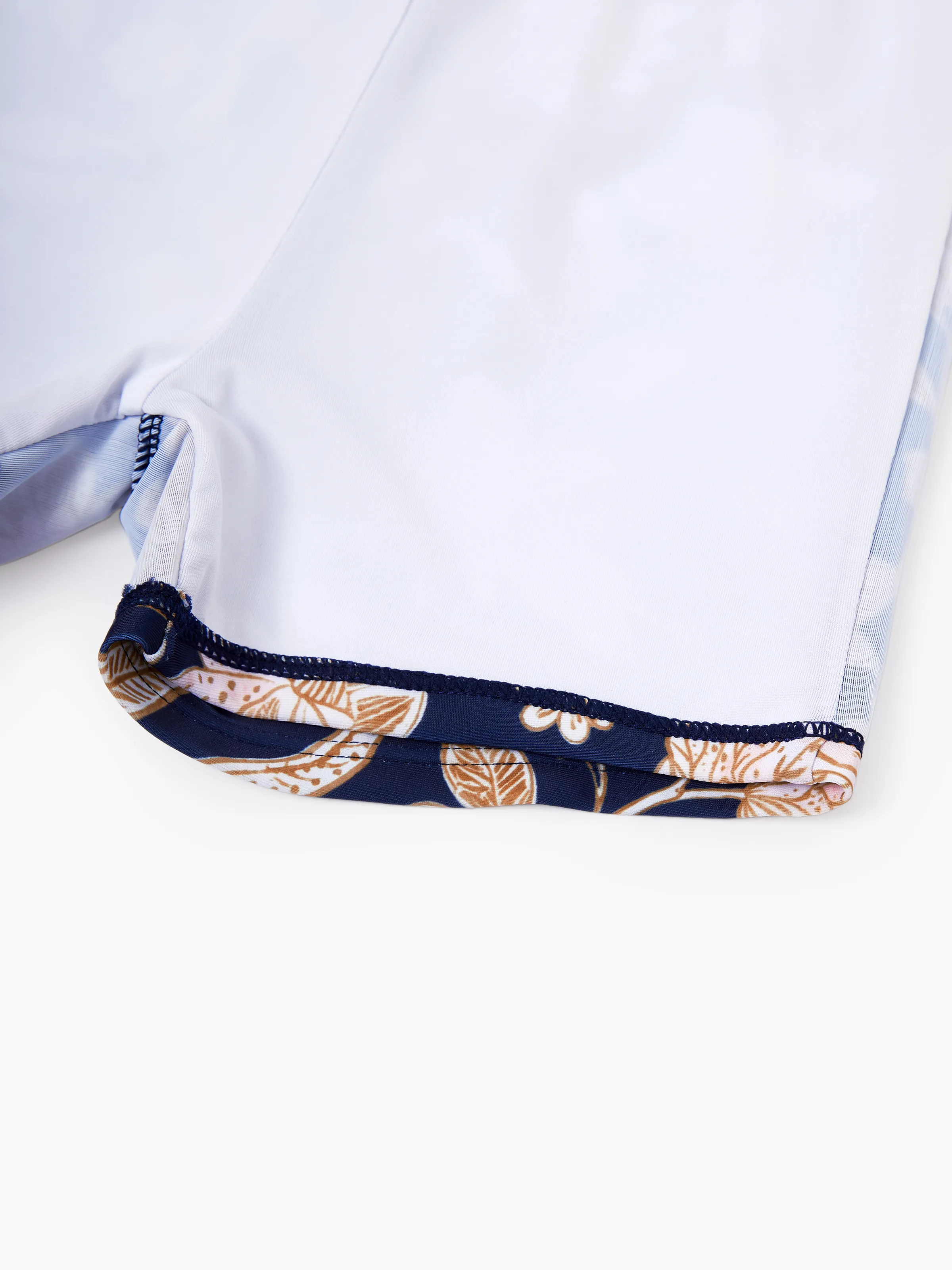 Toddler Boy Floral Print Swim Trunks Deep Blue