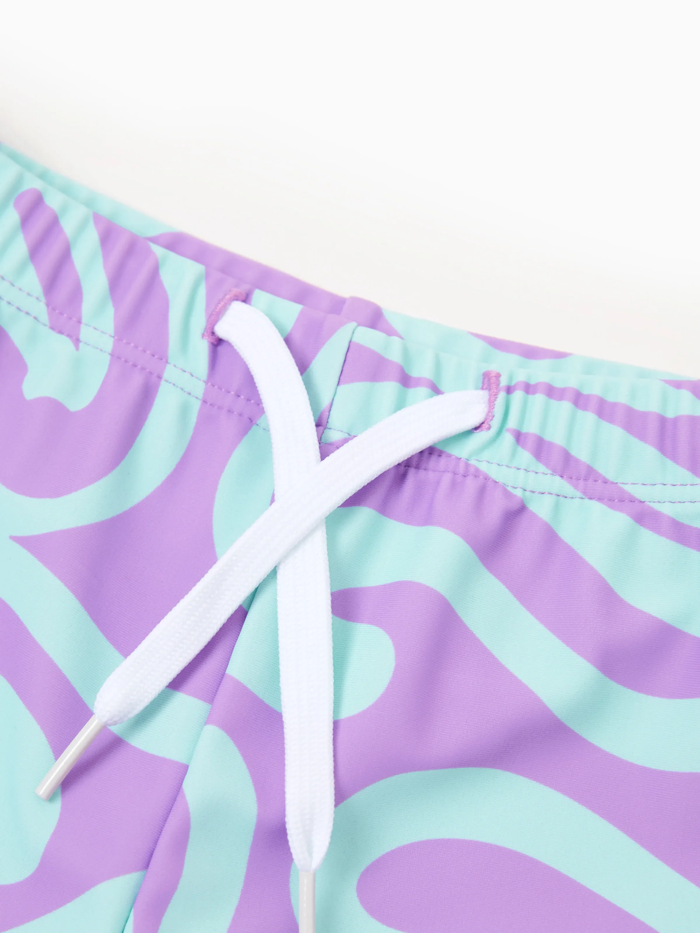 Toddler Boy Trendy Purple & Blue Wave Print Swim Trunks Purple