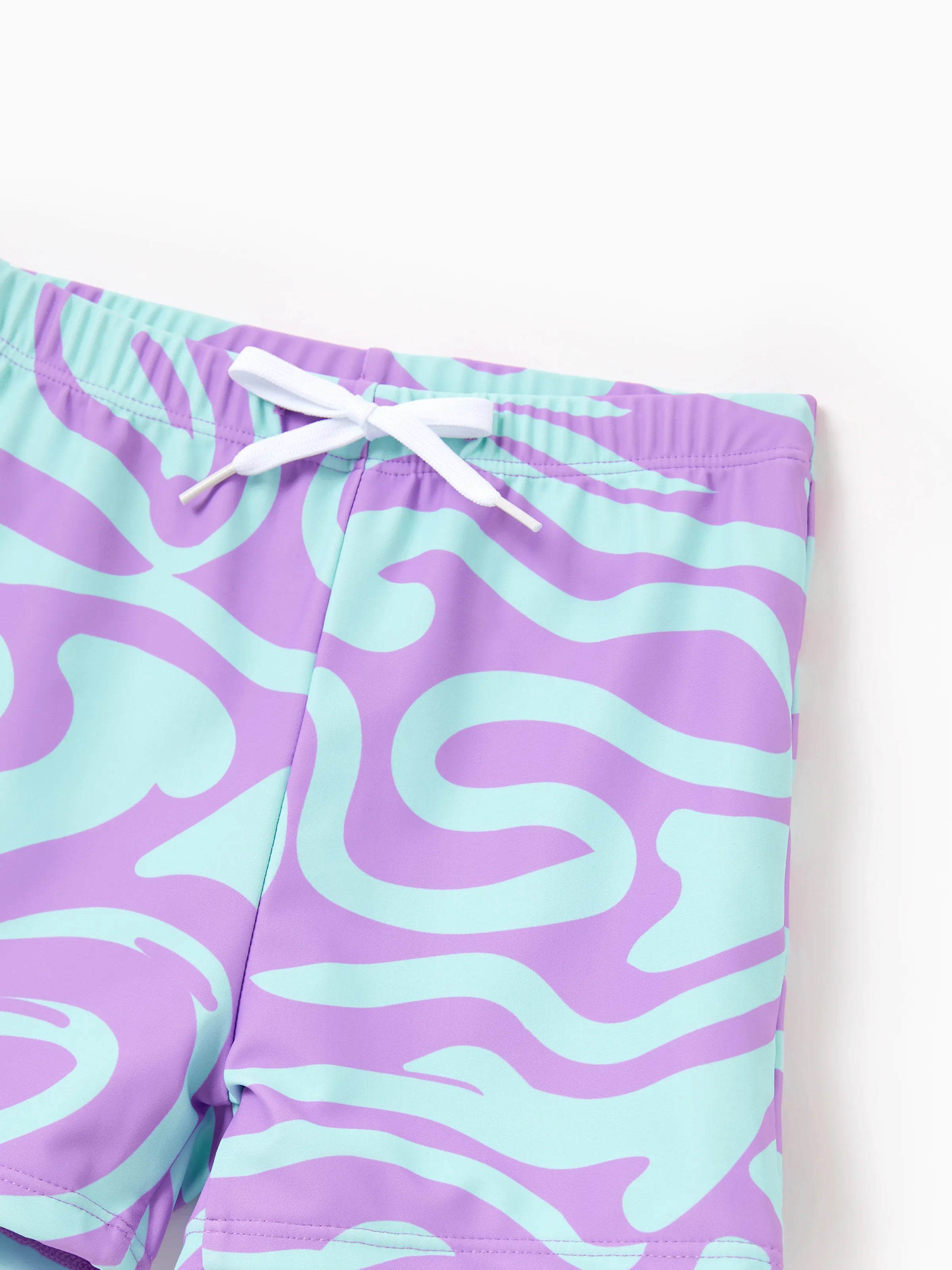 Toddler Boy Trendy Purple & Blue Wave Print Swim Trunks Purple