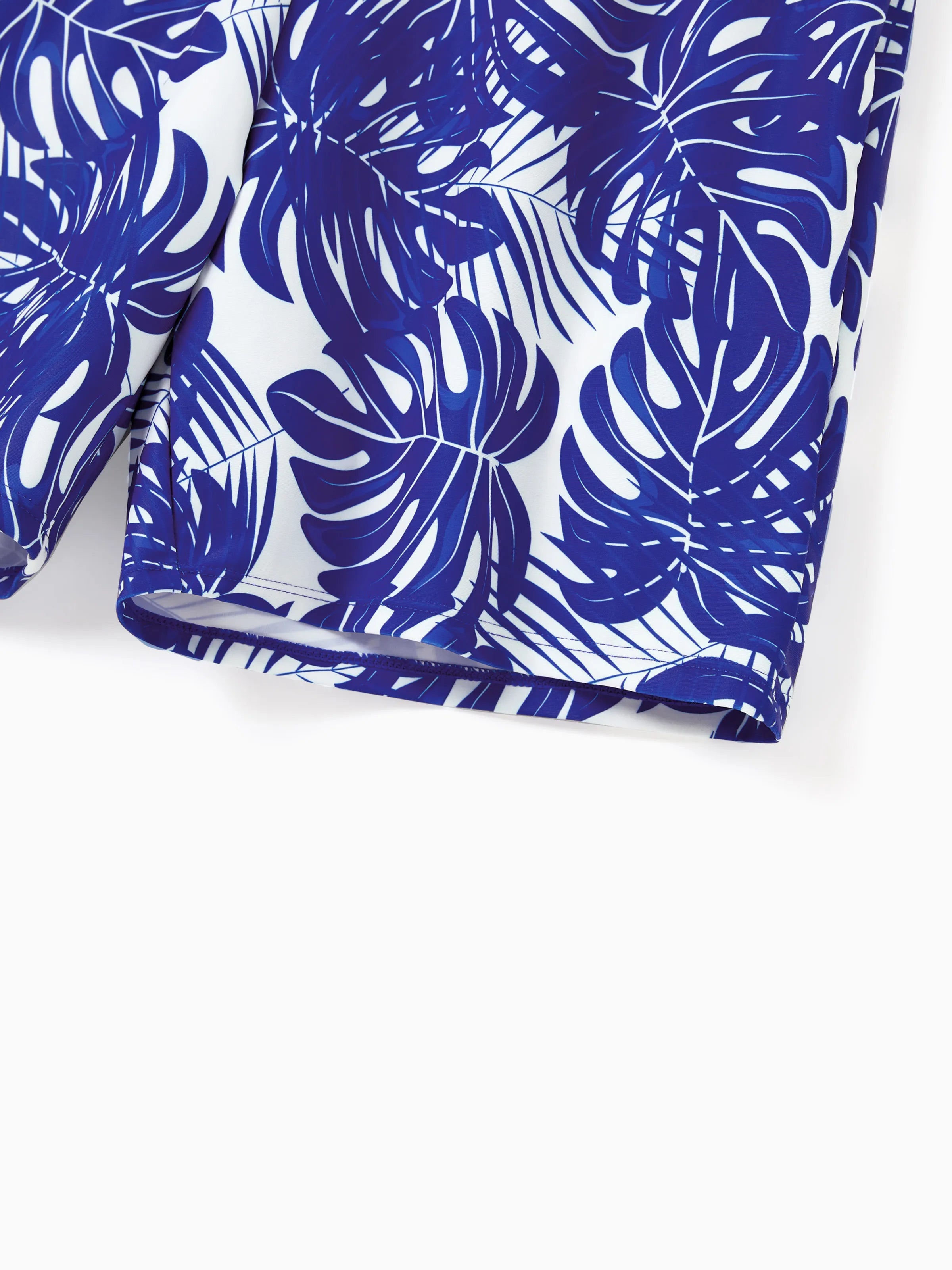 8857-daddy-son-tropical-leaf-print-swim-trunks-blue-5.jpg Daddy & Son Tropical Leaf Print Swim Trunks Blue