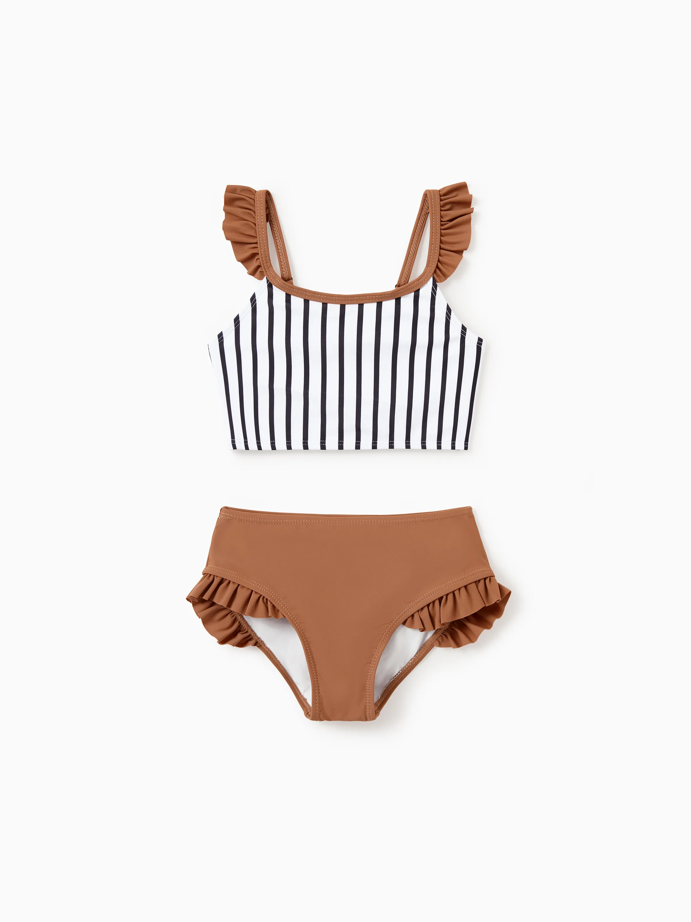 Toddler Girl Color Block Swimsuits Striped Bikini Set Color block
