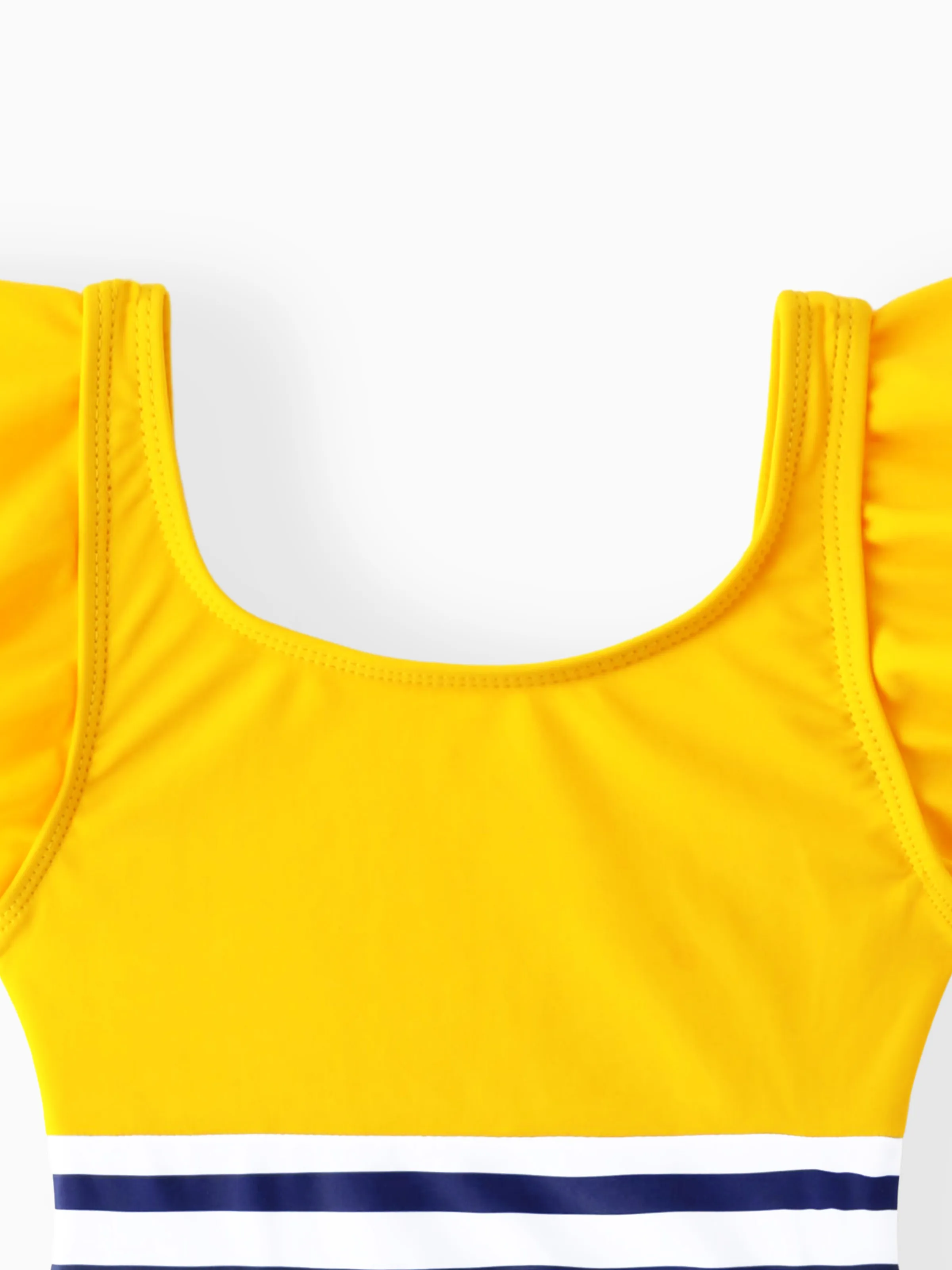 Toddler Girl Stripe & Colorblock Spliced One Piece Swimsuit ColorBlock
