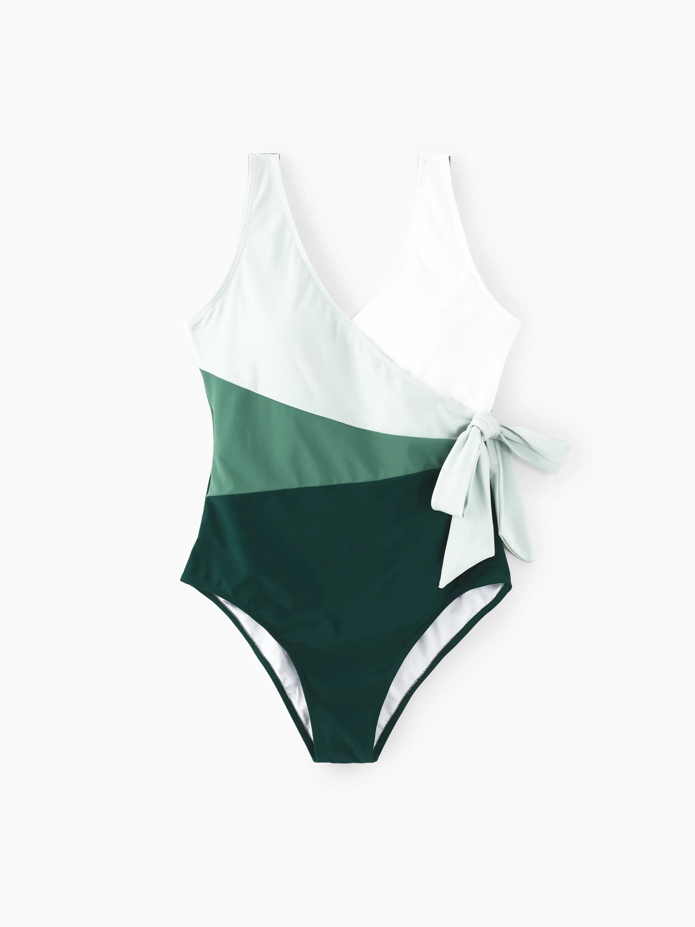 Mommy & me Colorblock Wrap Side V-Neck Swimsuit MultiColour