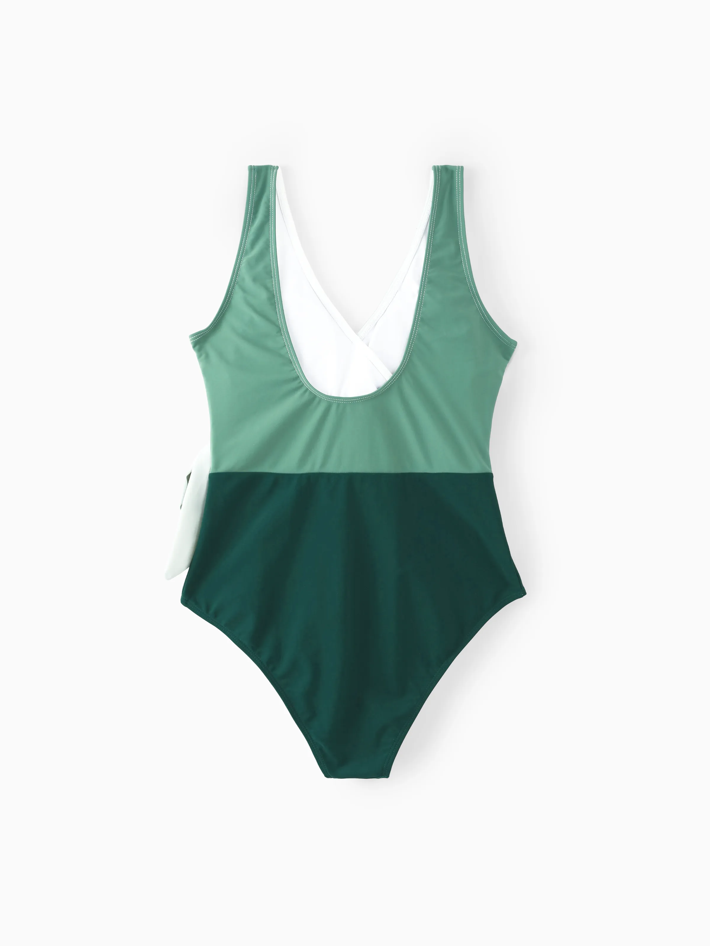 Mommy & me Colorblock Wrap Side V-Neck Swimsuit MultiColour