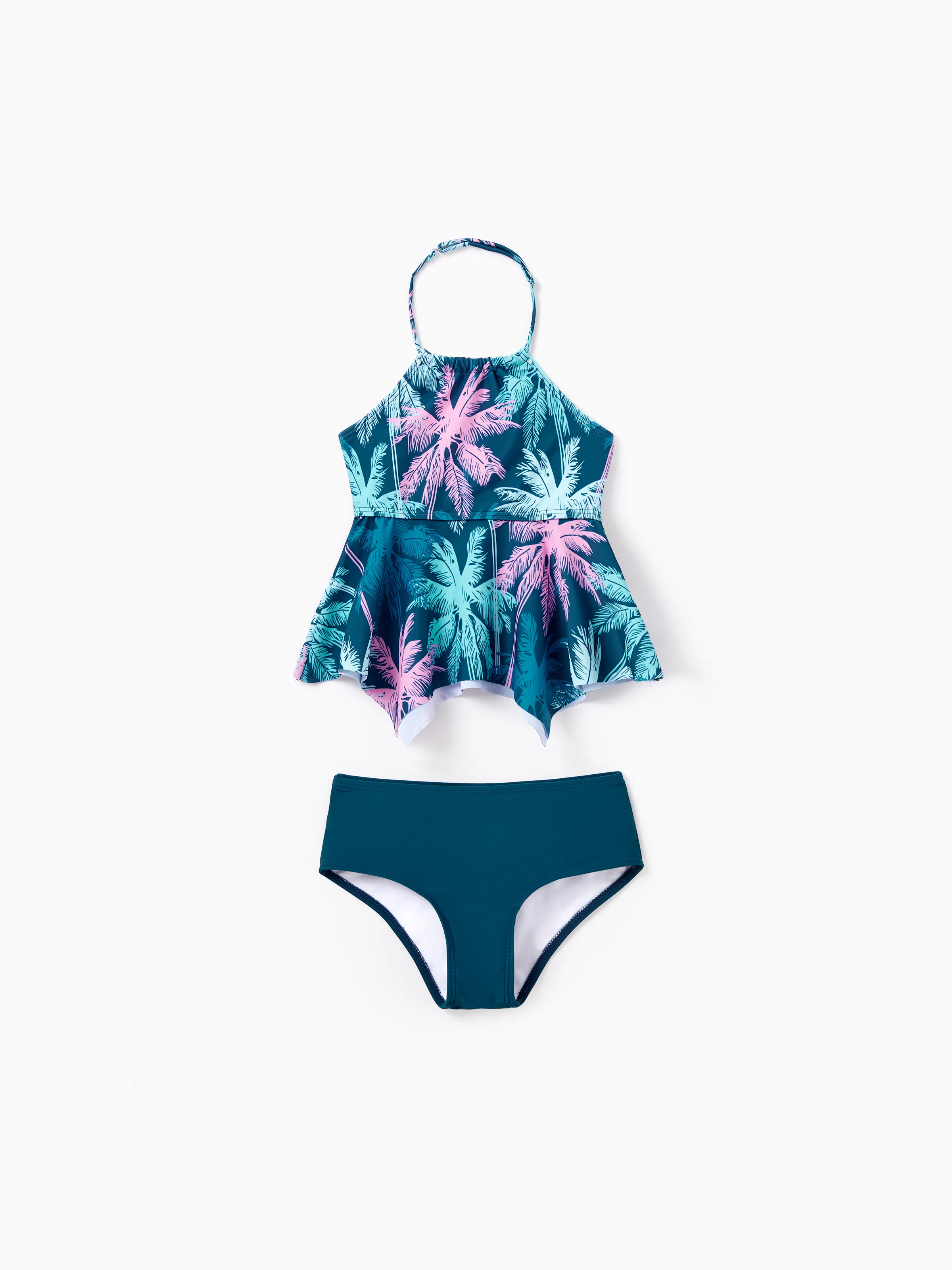 9801-toddler-girl-swimsuits-tropical-palm-tree-print-ruffle-two-piece-swimsuit-beach-vacation-swimwear-turquoise-1.webp Toddler Girl Swimsuits Tropical Palm Tree Print Ruffle two-piece Swimsuit, Beach Vacation Swimwear Turquoise