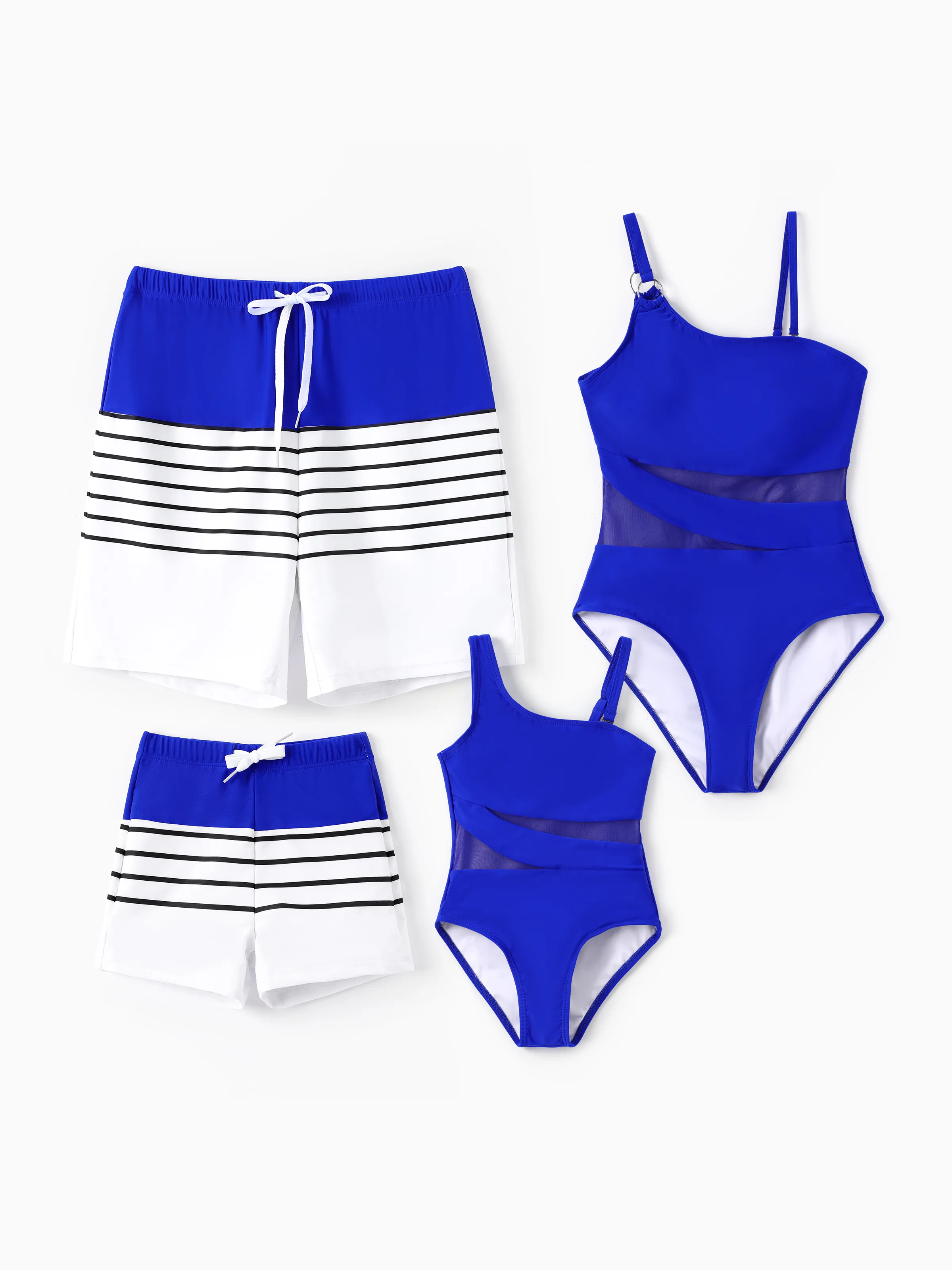 Toddler Boy Blue Drawstring Swim Trunks Blue